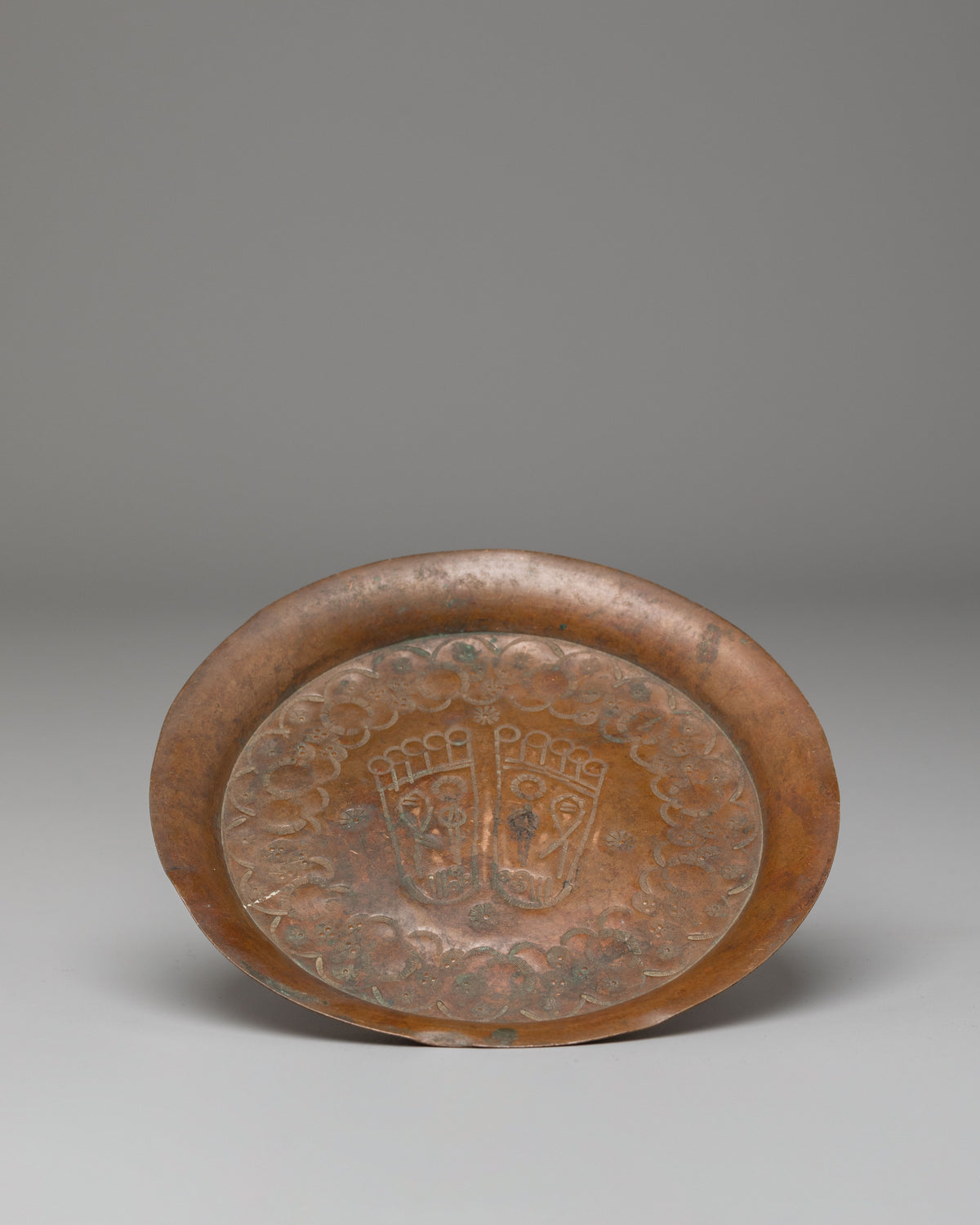 Handmade Decorative Plate | Traditional Antique Copper Offering Tray