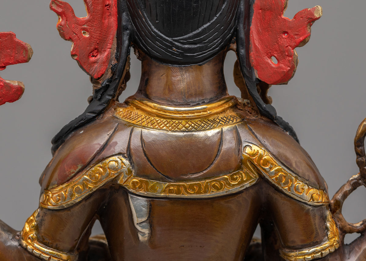 Spiritual Four-Armed Chenrezig Statue | Gold Plated Avalokiteshvara Buddhist Sculpture