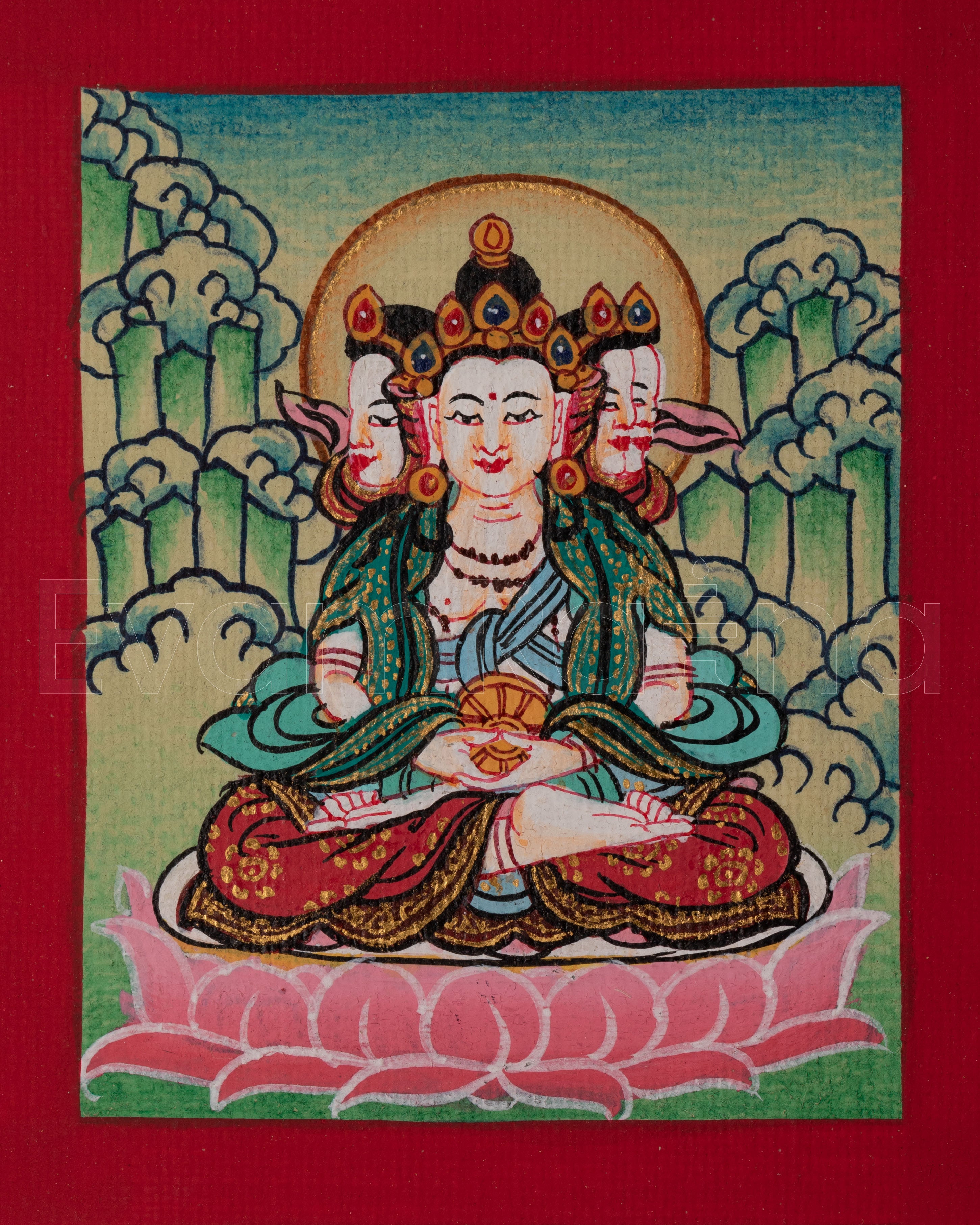 Buddhist Vairocana Thangka For Locket | A Symbol of Enlightenment