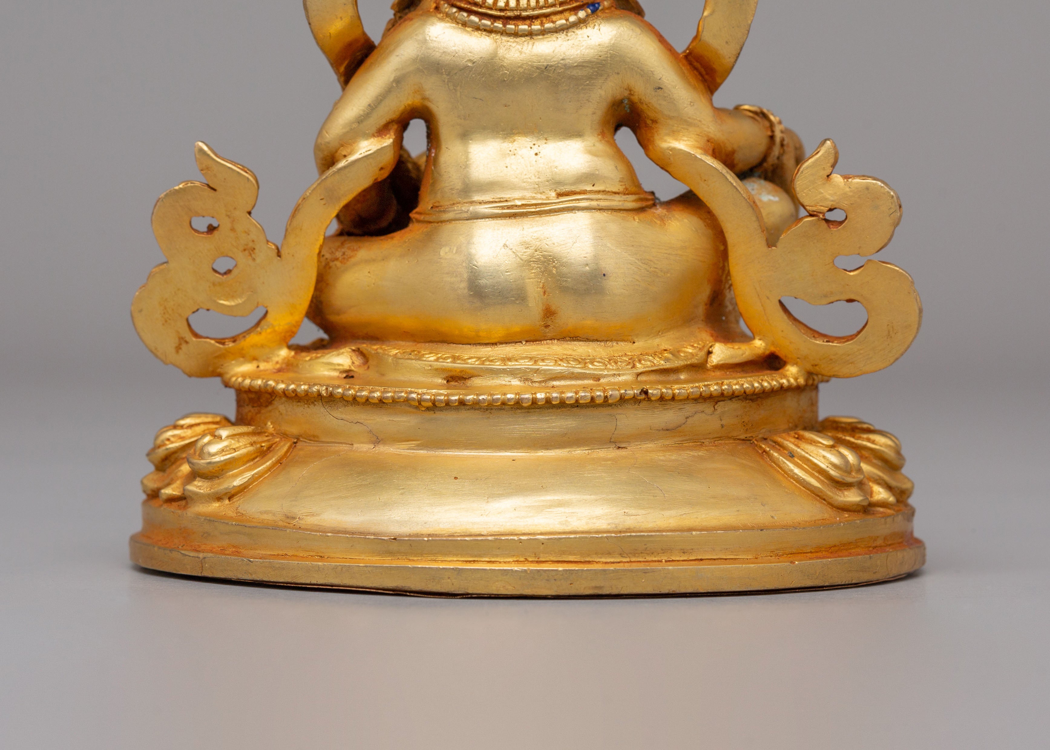 Traditional Dzambhala Deity Statue | Handcrafted Gold-Plated Copper Art