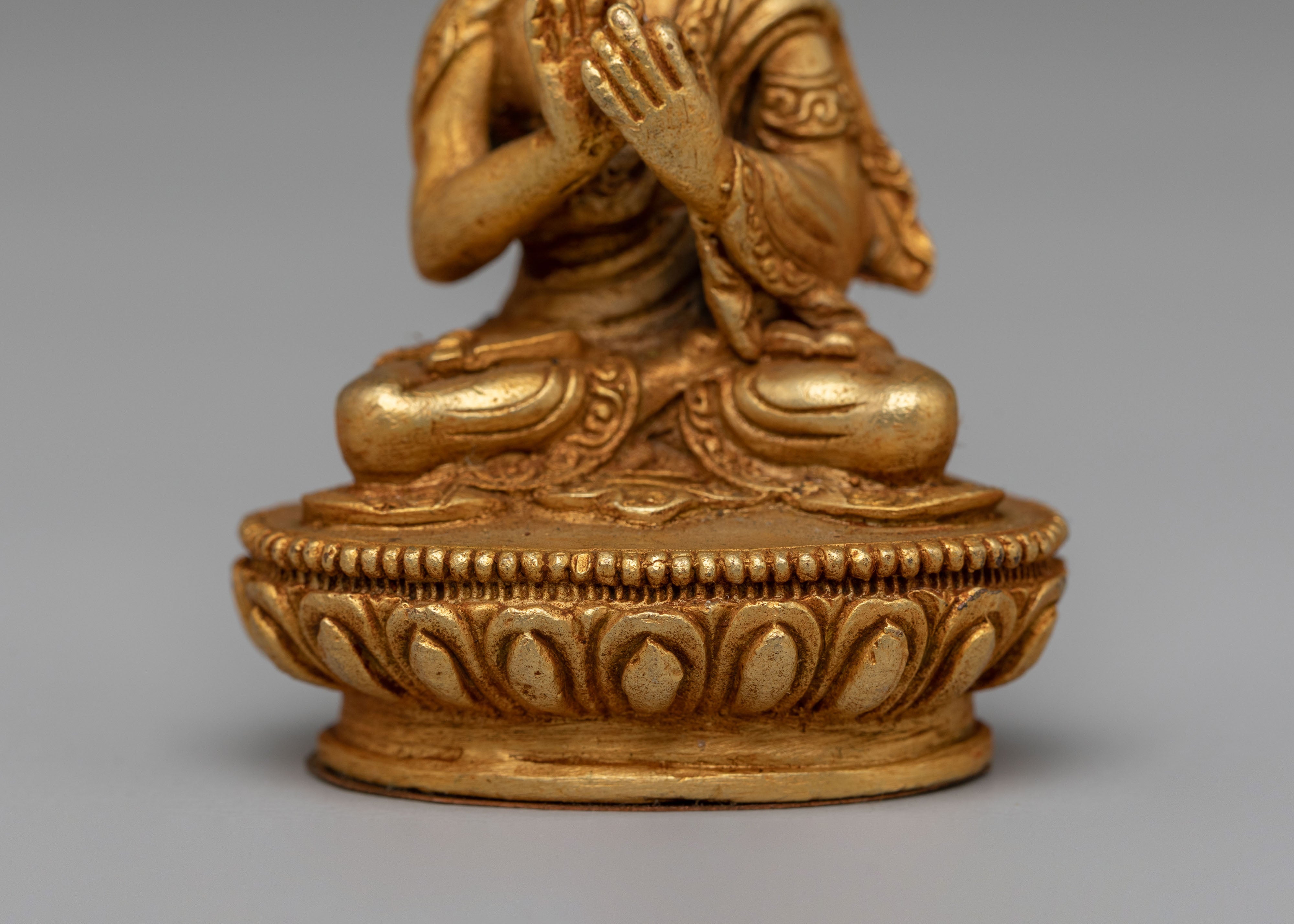 Handcrafted Vairocana Buddha Statue | Gold-Plated Copper Buddha