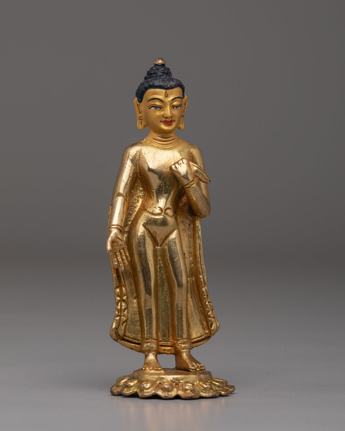 Handmade Dipankara Buddha Copper Statue Set | Divine Compassion