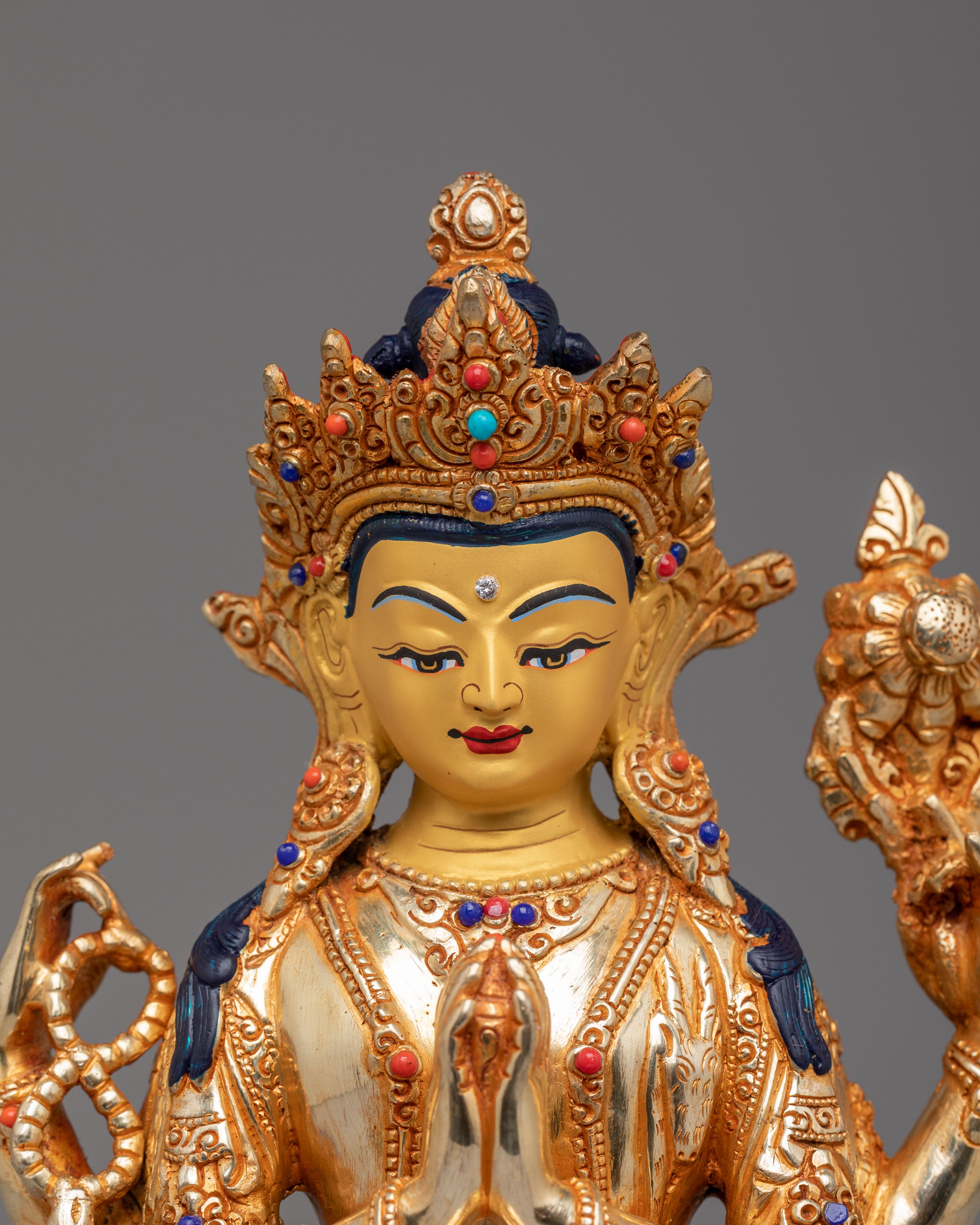 Traditional Chenrezig Altar Sculpture | Bodhisattva of Compassion