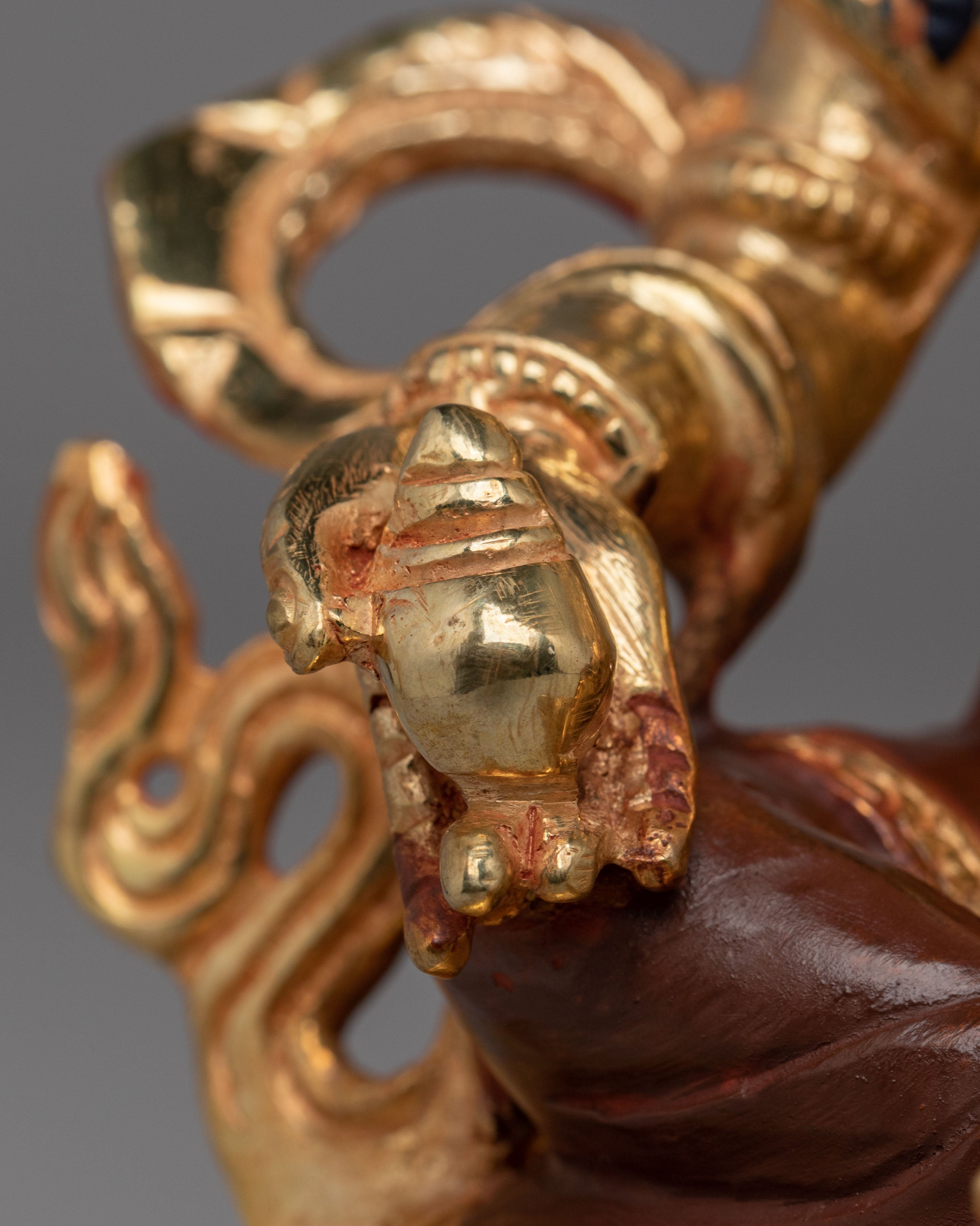Traditional Dzambhala Wealth Deity Statue | Copper Body for Spiritual Blessings