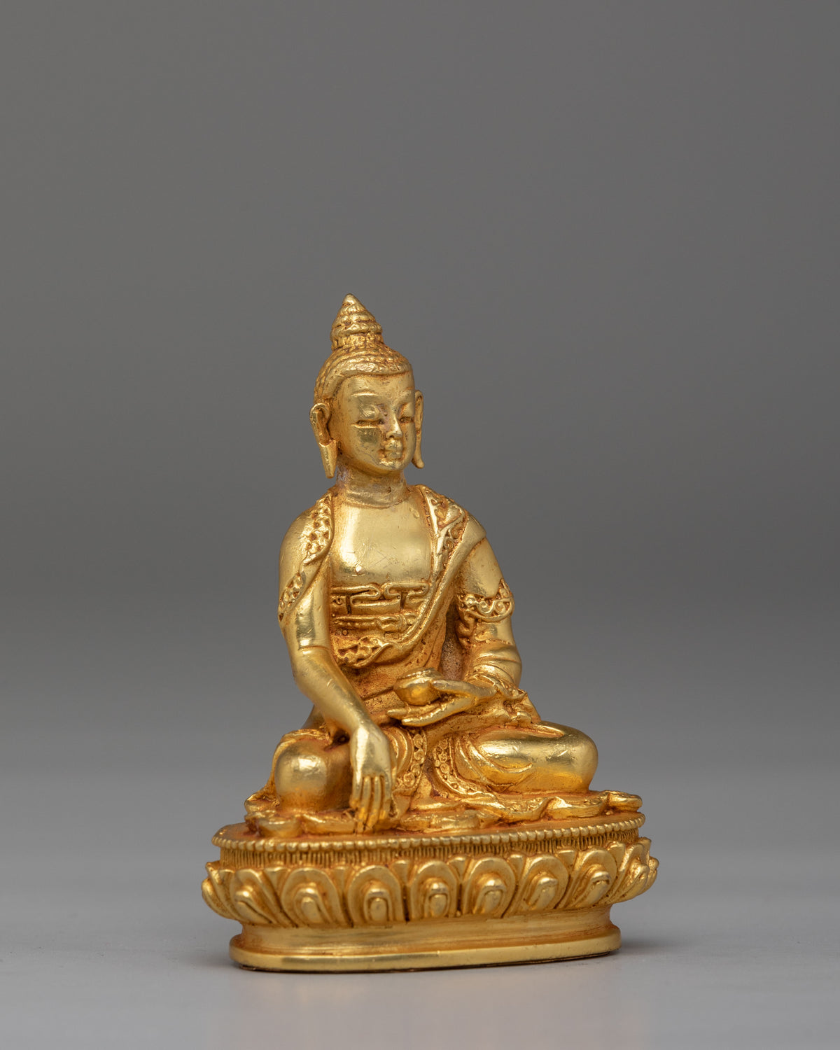 Spiritual Shakyamuni Buddha Deity Statue | Gold Plated Buddhist Altar Decor