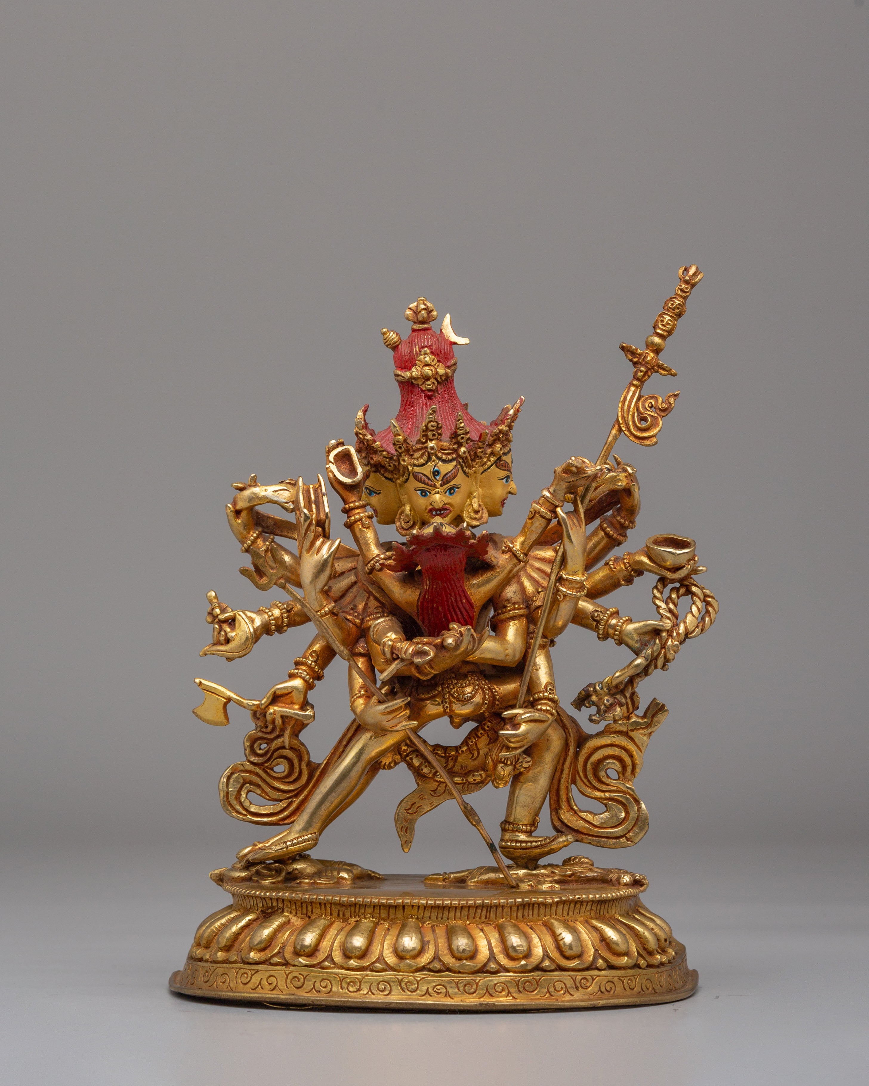 Buddhist Chakrasamvara With Consort Statue | Handmade Tantric Deity Sculpture
