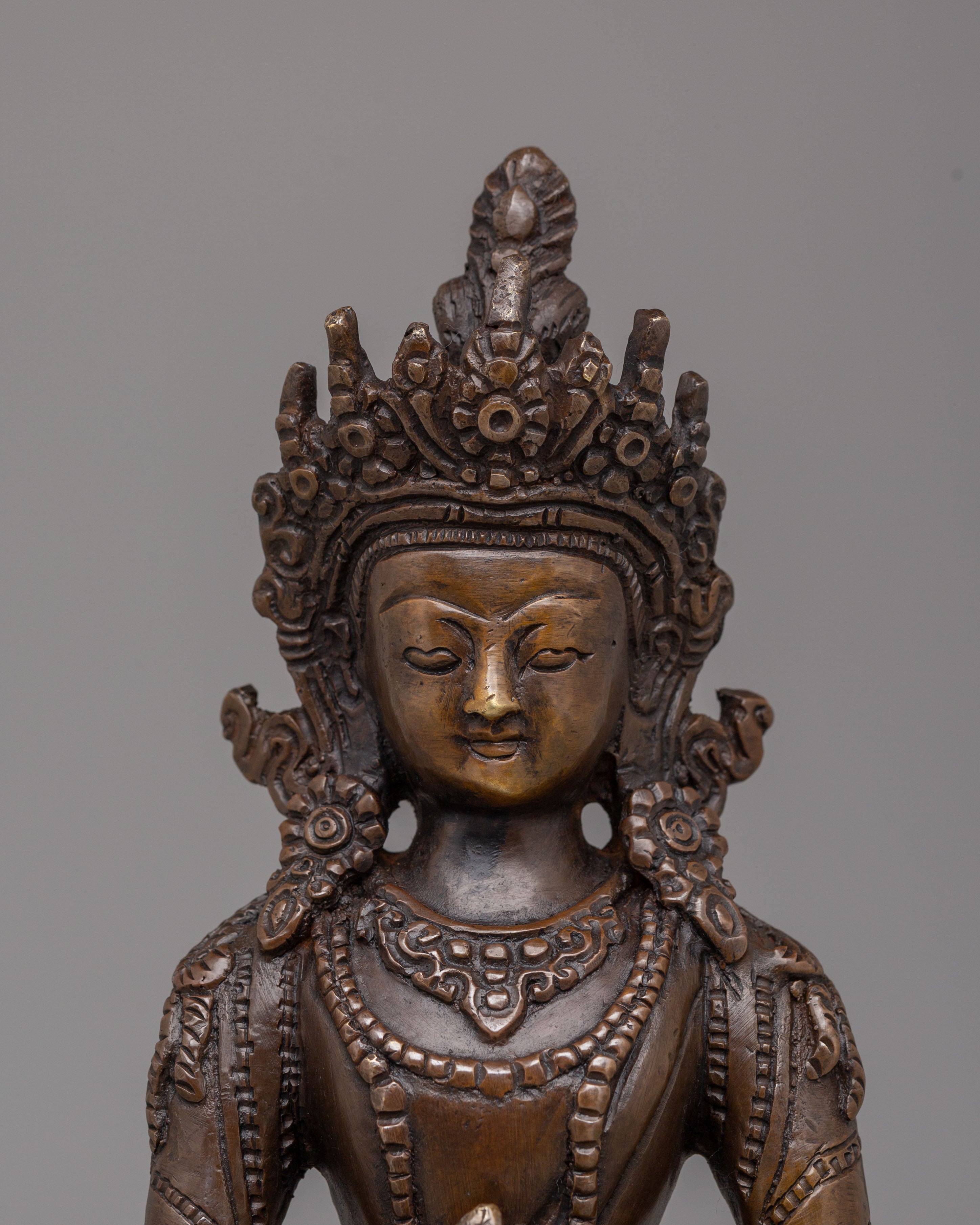 Amitayus Buddha Long Life Statue | Oxidized Copper Body Art
