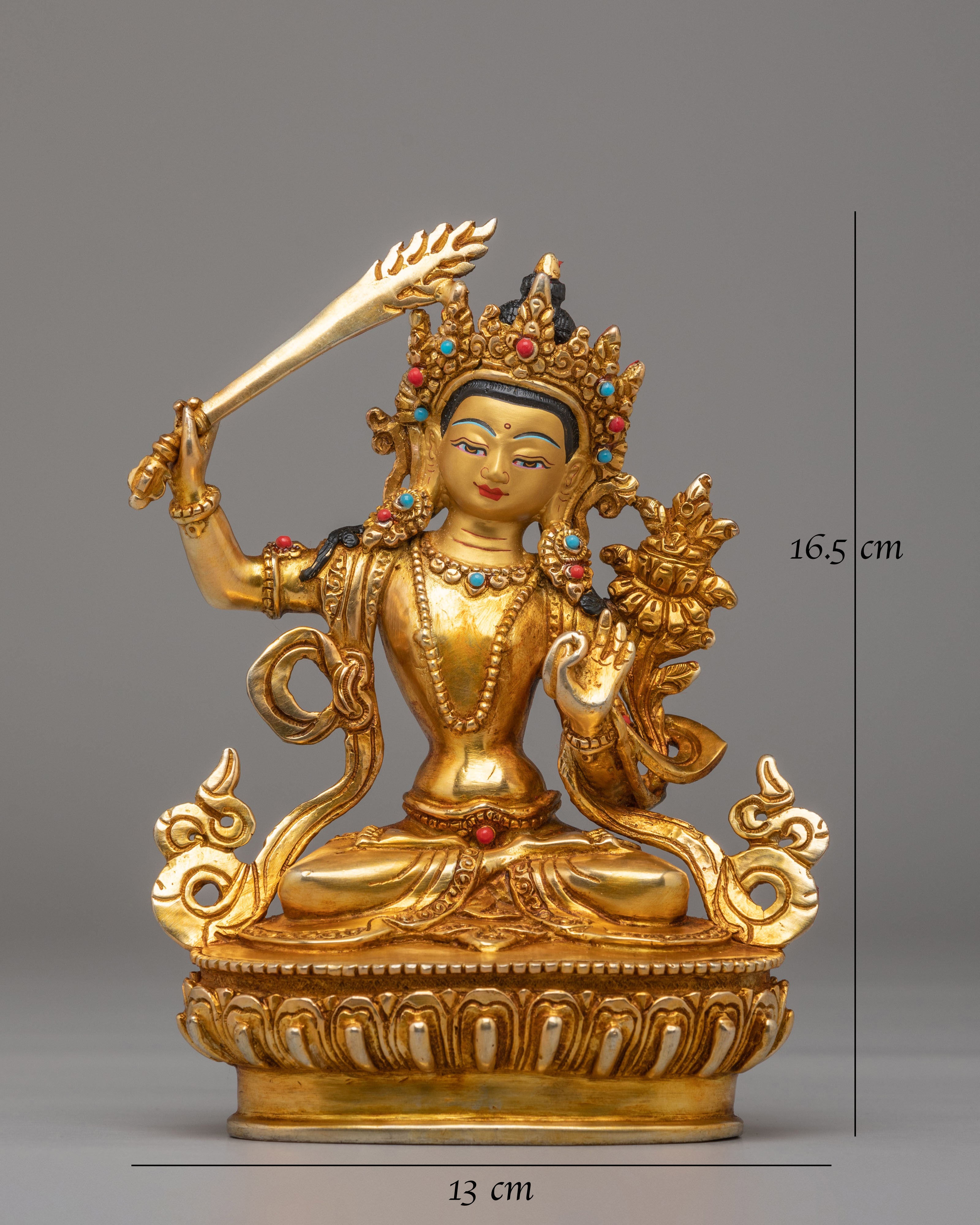 Spiritual Manjushri Bodhisattva Statue | Meditation and Altar Decor