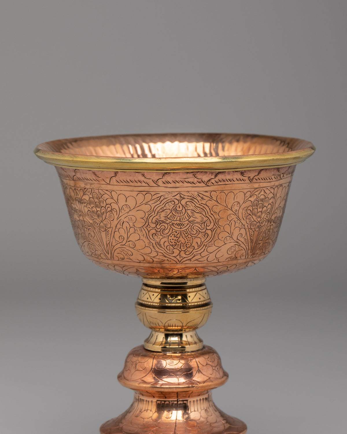 Sacred Ritual Butter Lamp | Handcrafted Tibetan Offering Bowl