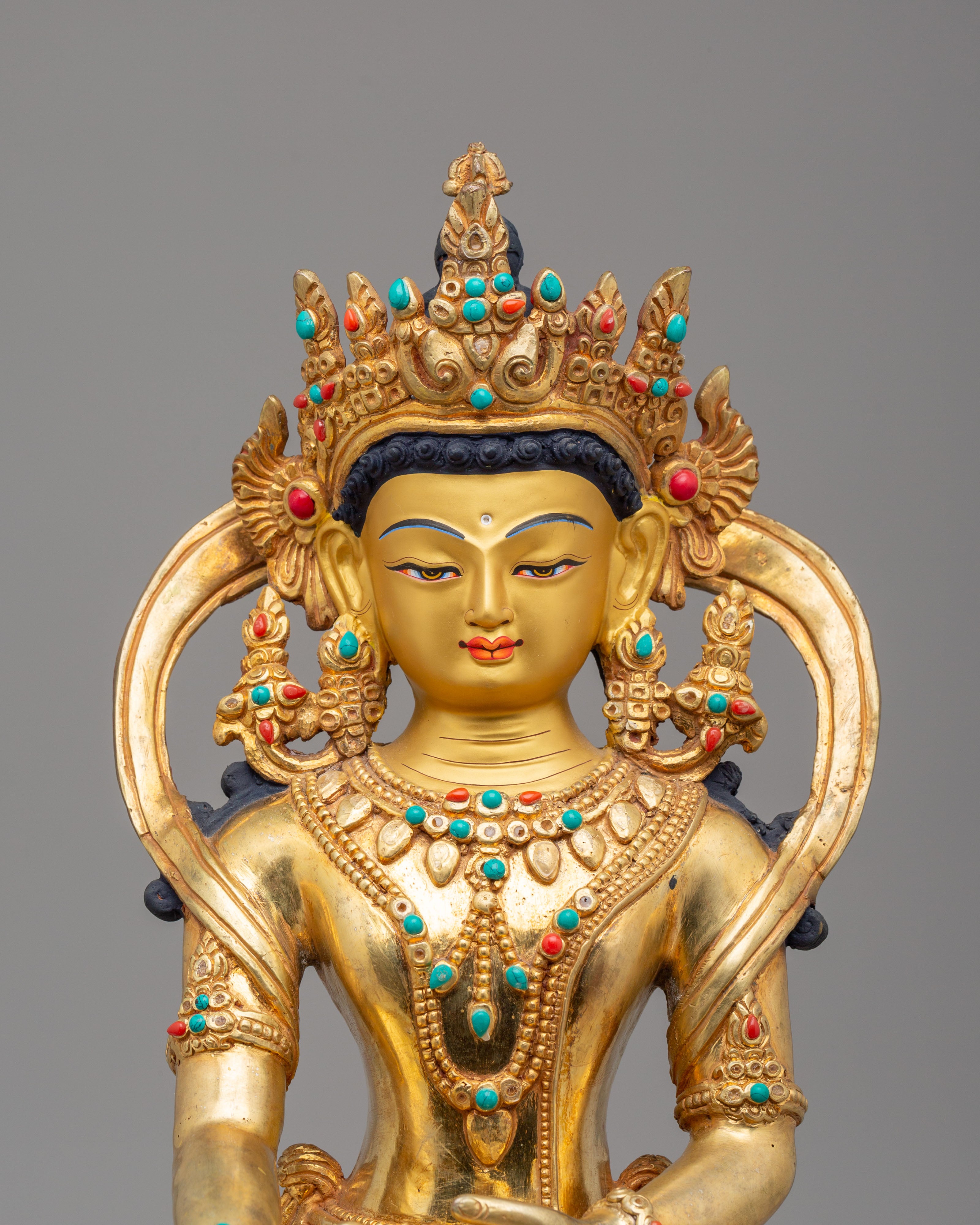Crowned Shakyamuni Buddha Peaceful Statue | Serene Presence for Your Sacred Space