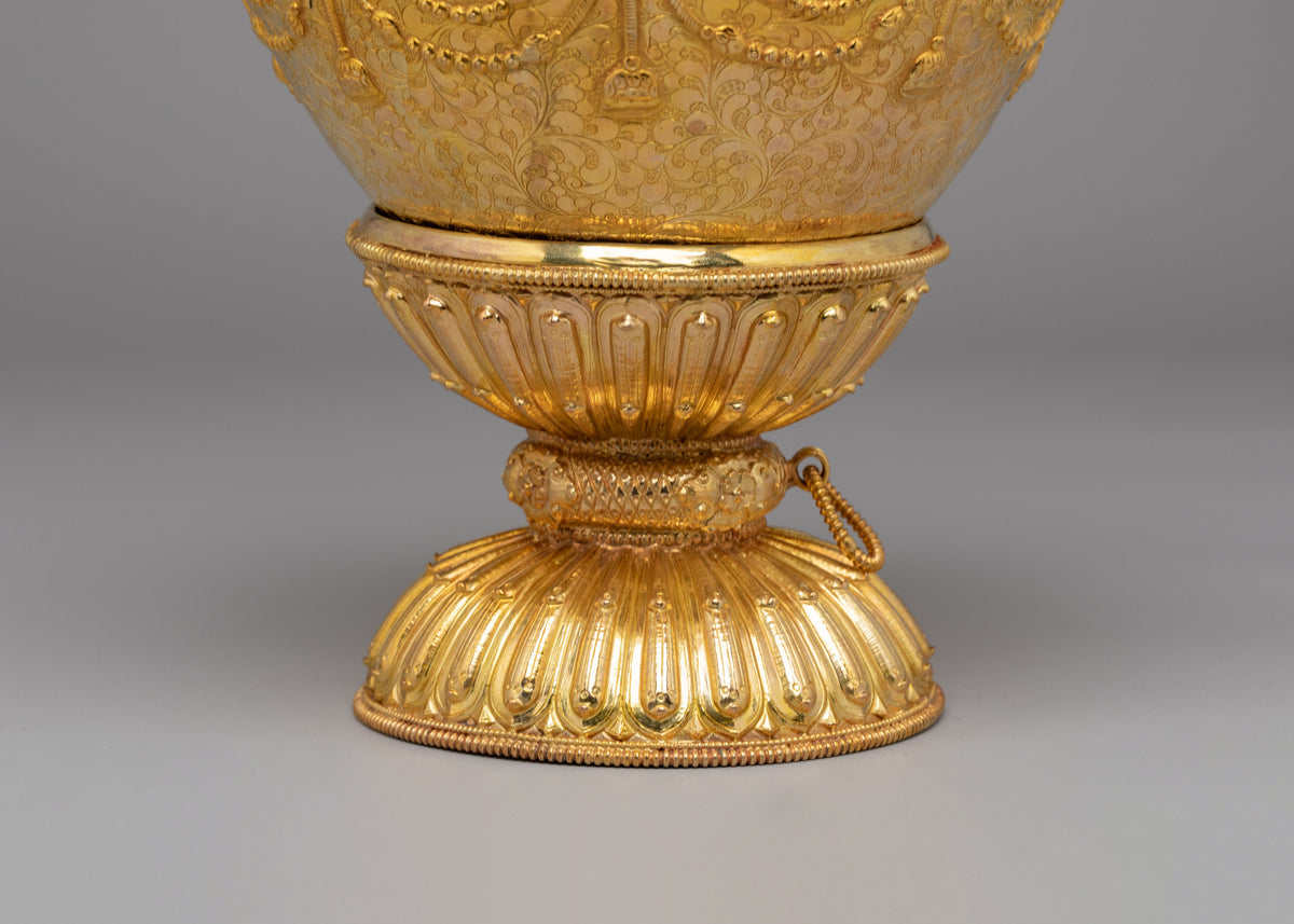 Handcrafted Himalayan Golpa With Stand | Spiritual Decorative Art