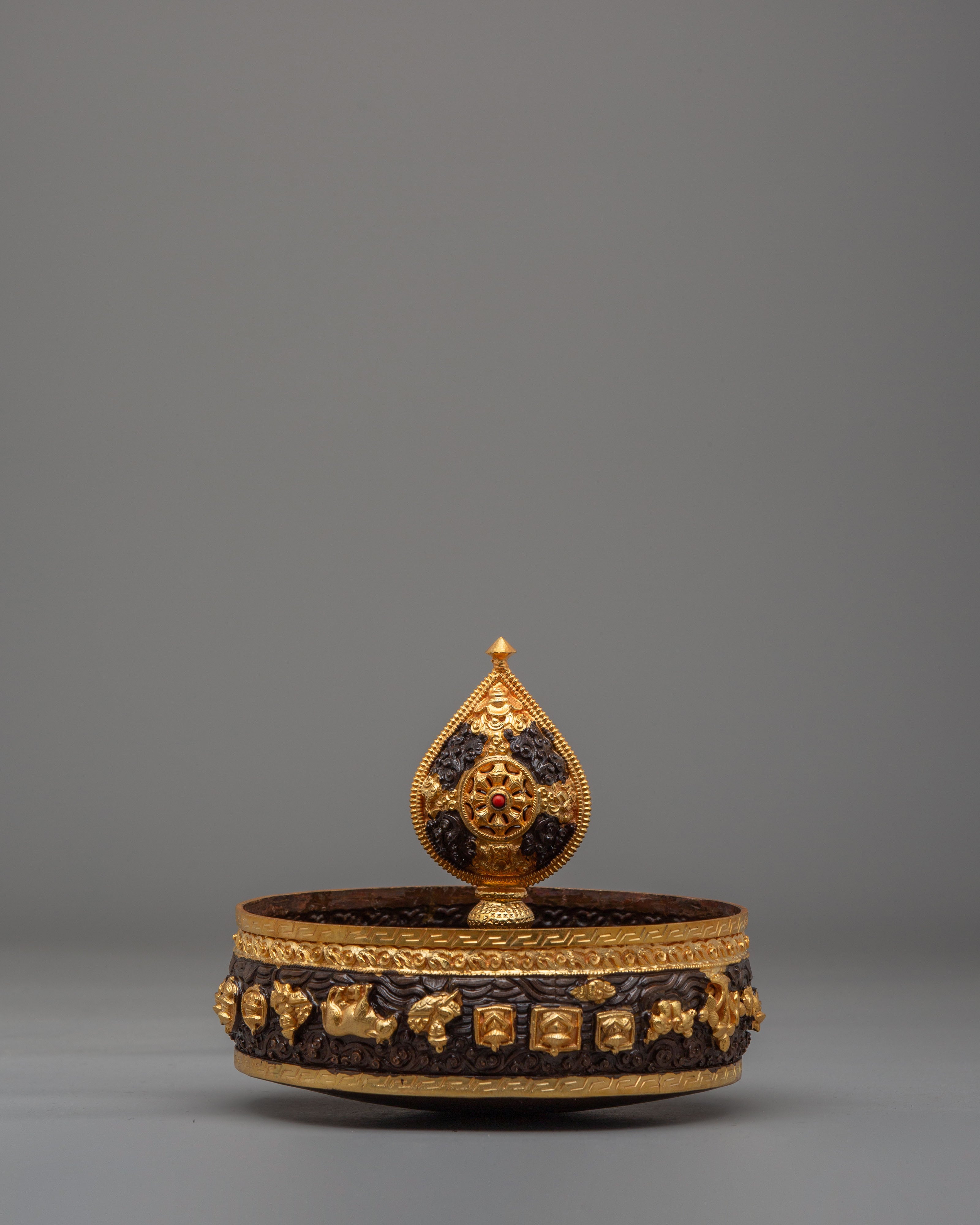 Ceremonial Altar Mandala Offering | Gold Plated Copper Buddhist Ritual Art