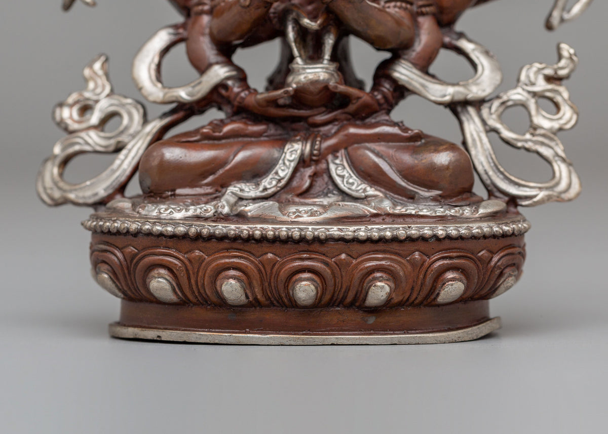 Handcrafted Tibetan Namasangiti Statue | Oxidized Copper Body with Silver Plating