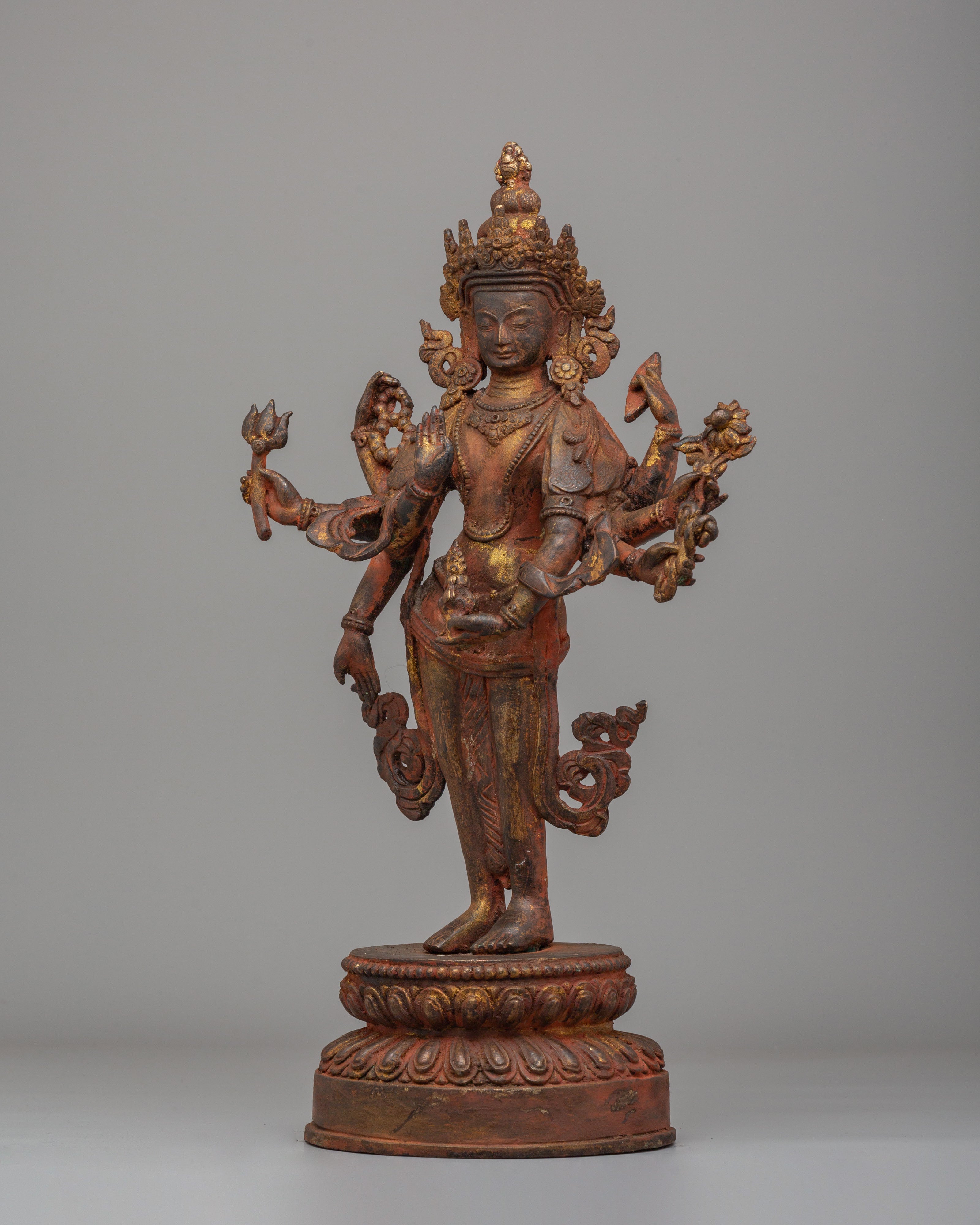 Buddhist Compassion Lokeshwor Statue | Handcrafted Avalokiteshvara Artwork