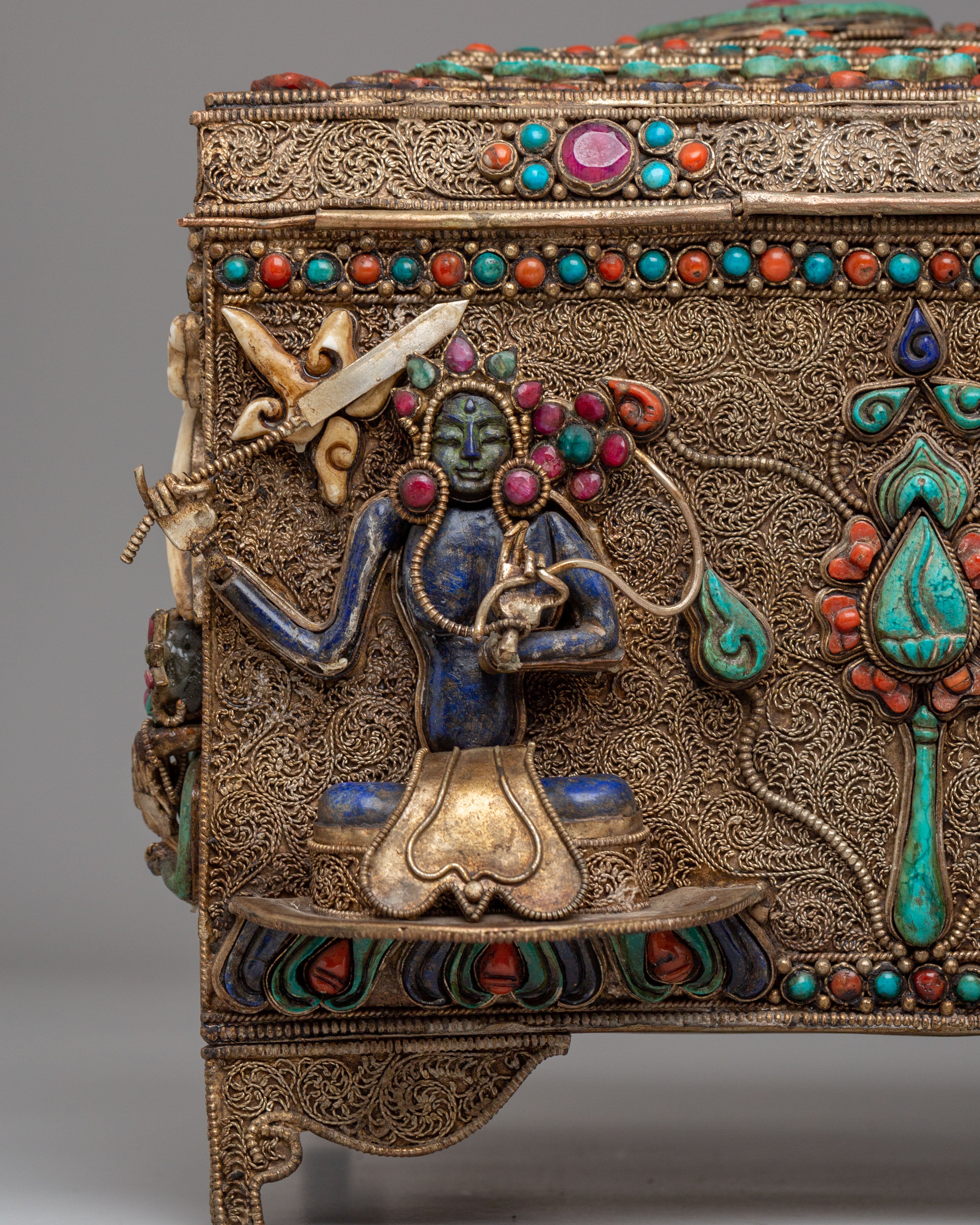 Handcrafted Buddhist Treasure Box | Sacred Meditation Decor