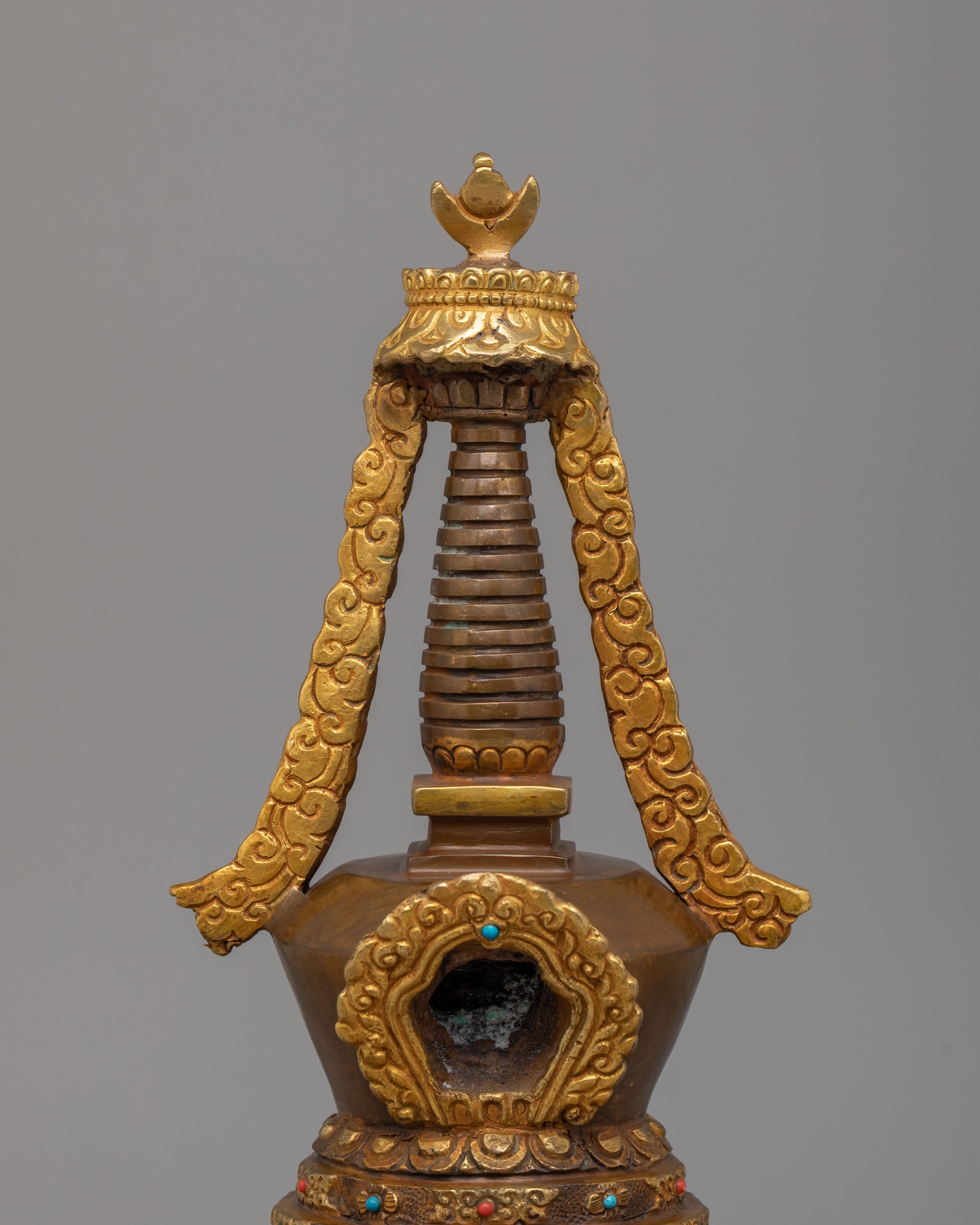 Handcrafted Lotus Blossom Stupa | Sacred Buddhist Decor