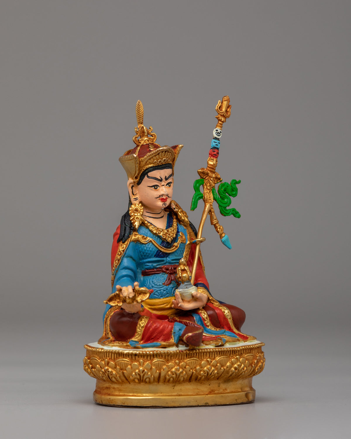 Handmade Guru Rinpoche Divine Statue | Tibetan Buddhism Artwork