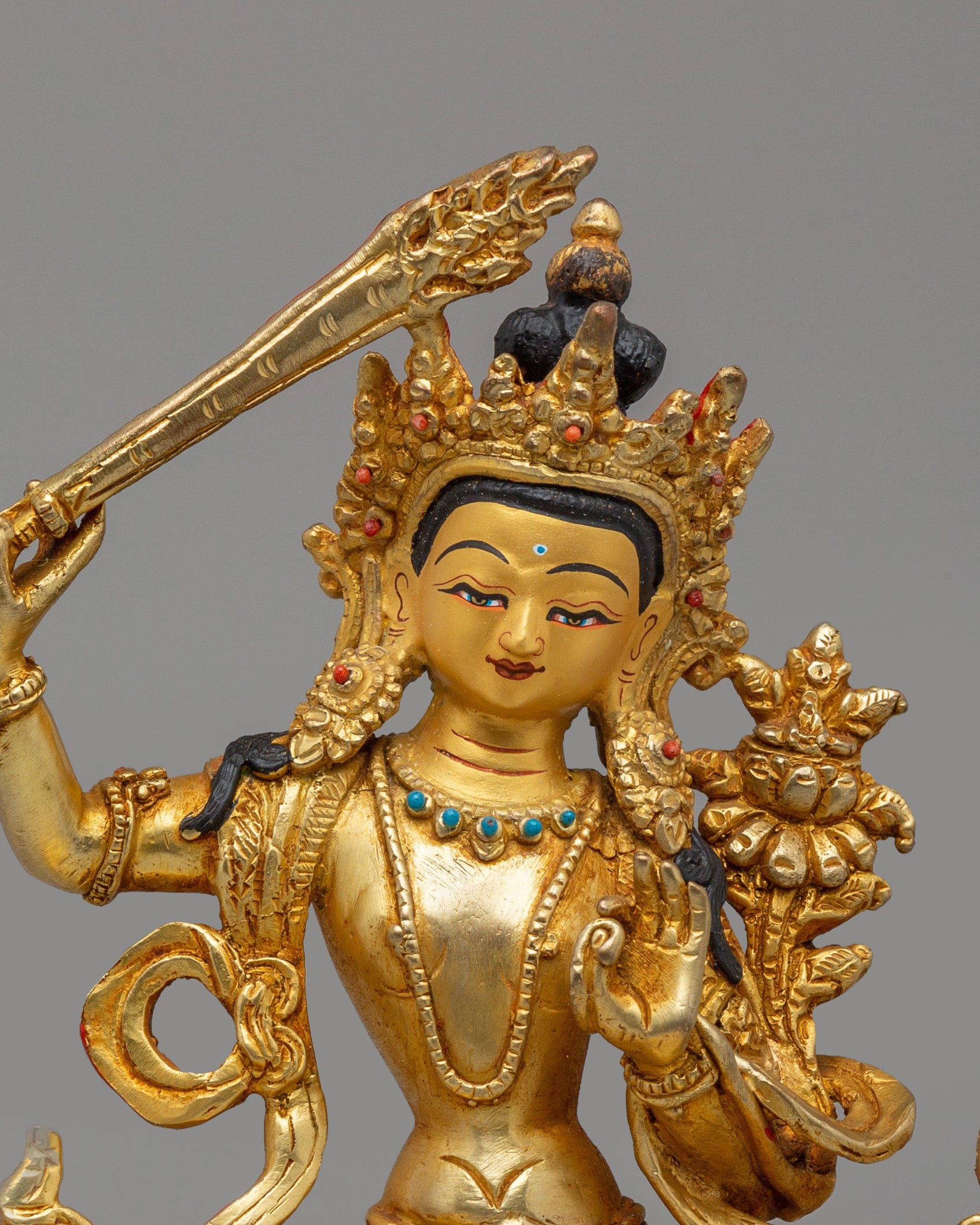 Sacred Bodhisattva Manjushri Statue | Wisdom Sculpture