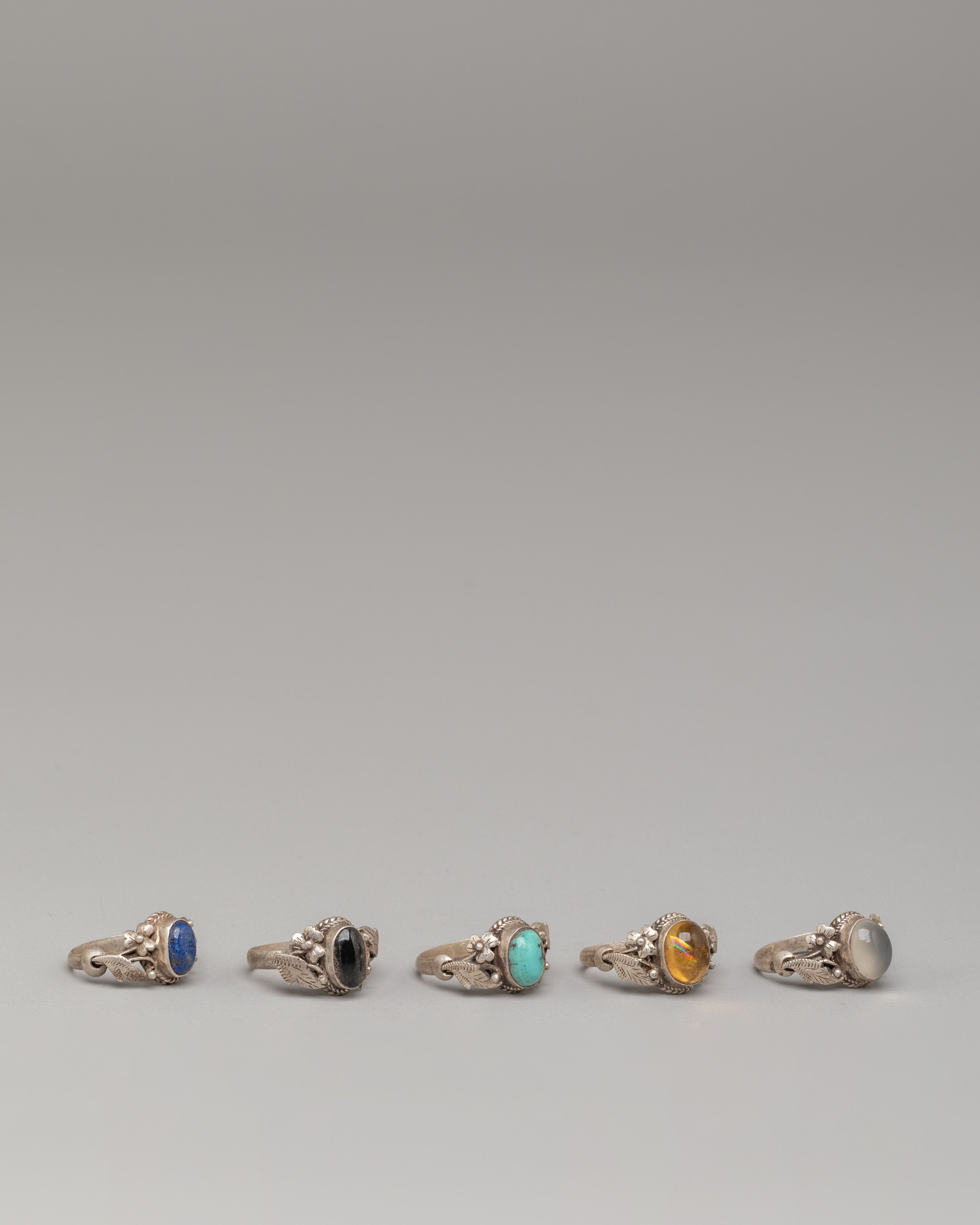 Handmade Ring Set | Silver and Gemstone Jewelry | Spiritual Accessories
