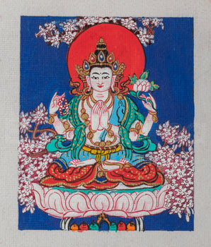 Chenrezig Handmade Thangka for Locket 