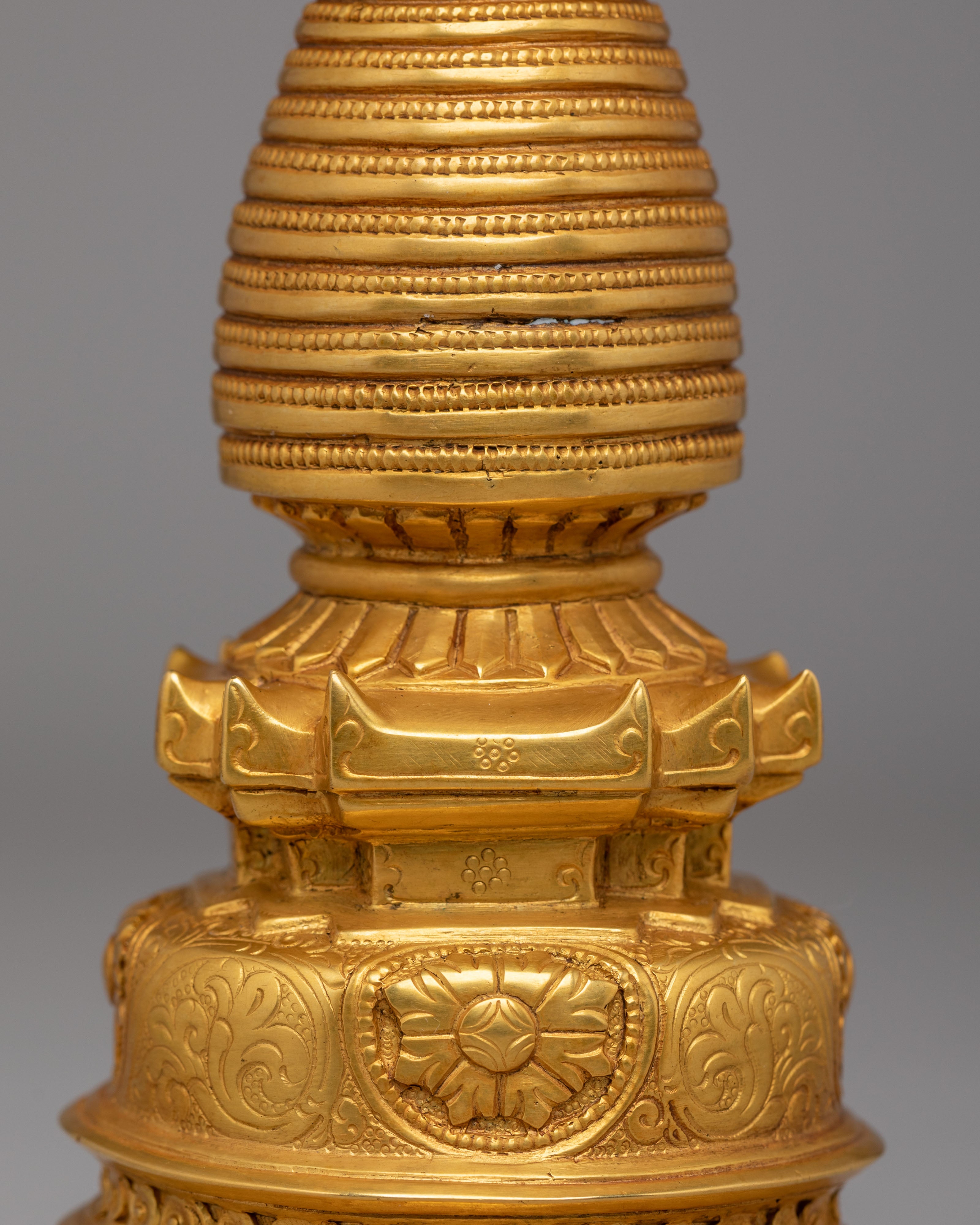 Sacred Enlightment Kadampa Stupa | Gold Plated Tibetan Stupa