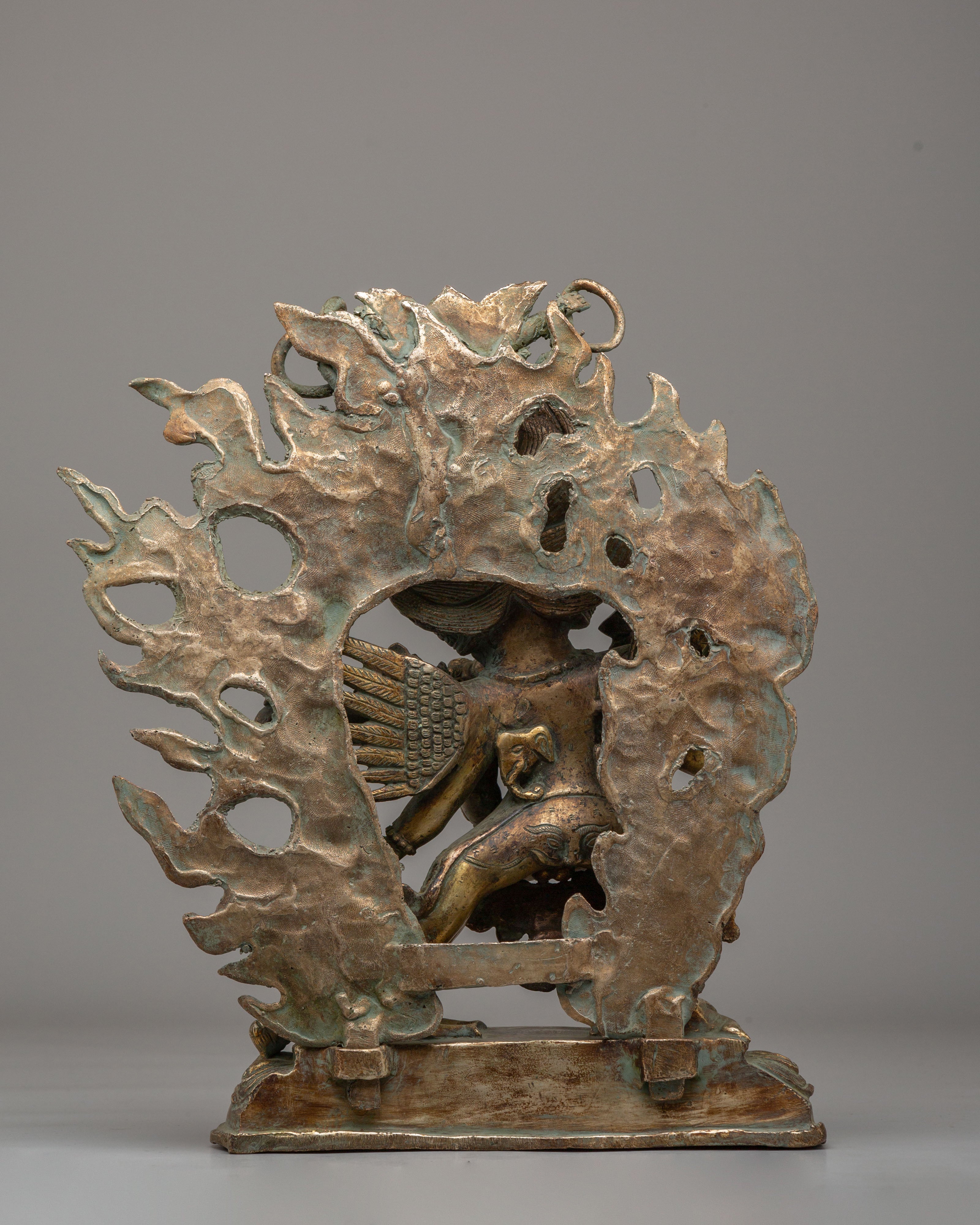 Mahakala With Consort Statue | Tibetan Protector Deity Statue