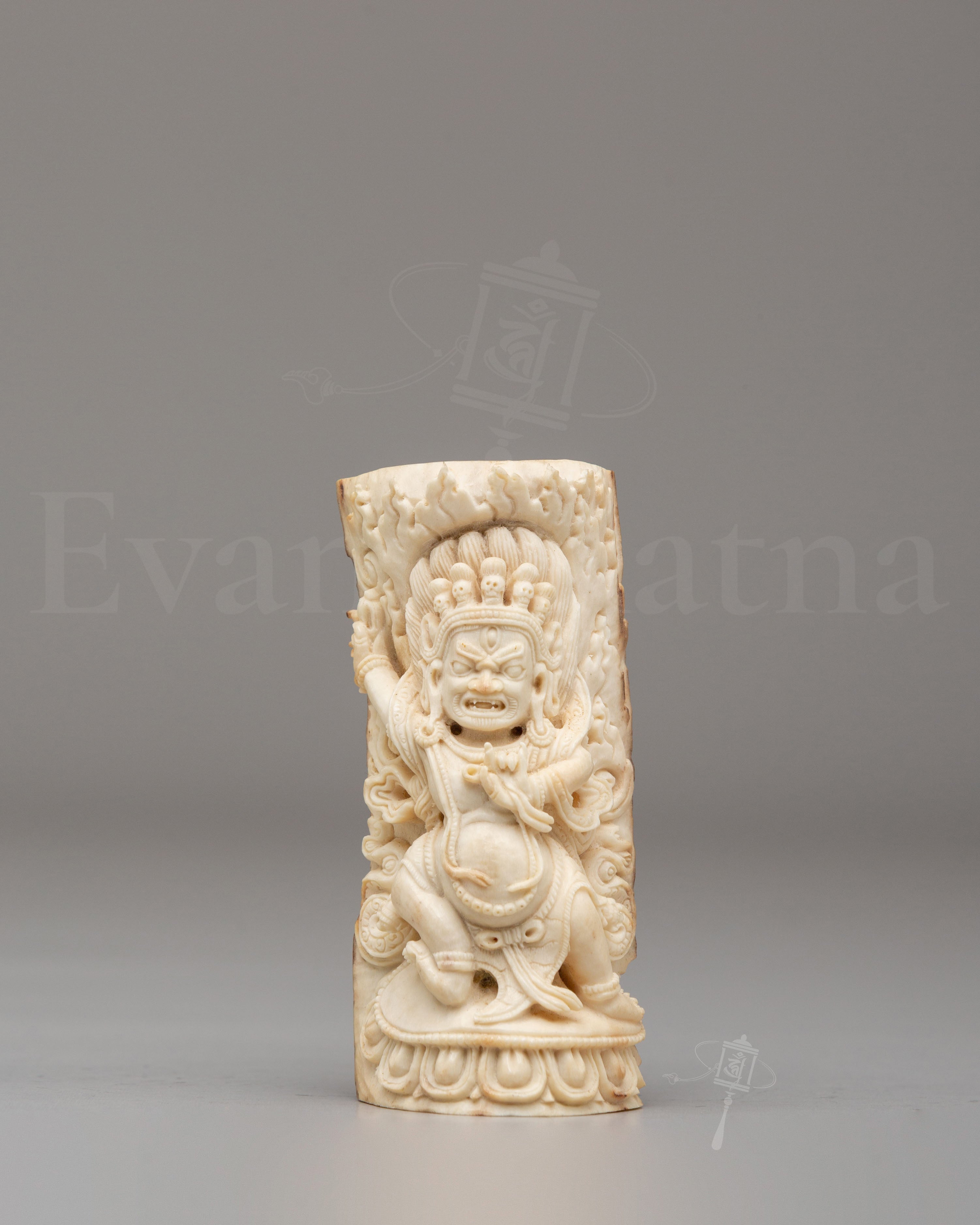 Handcrafted Vajrapaṇi Bone Sculpture 