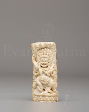 Handcrafted Vajrapaṇi Bone Sculpture 