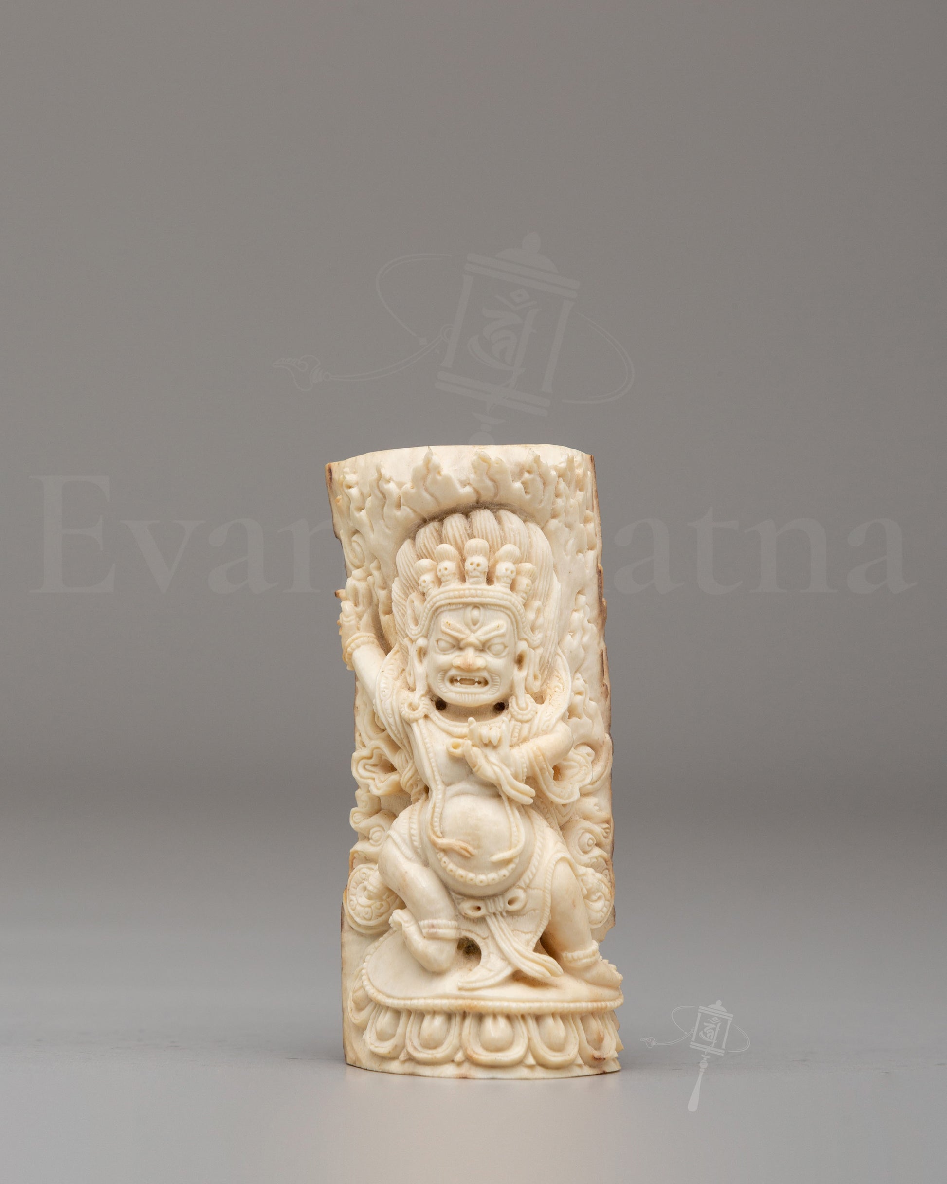 Handcrafted Vajrapaṇi Bone Sculpture 