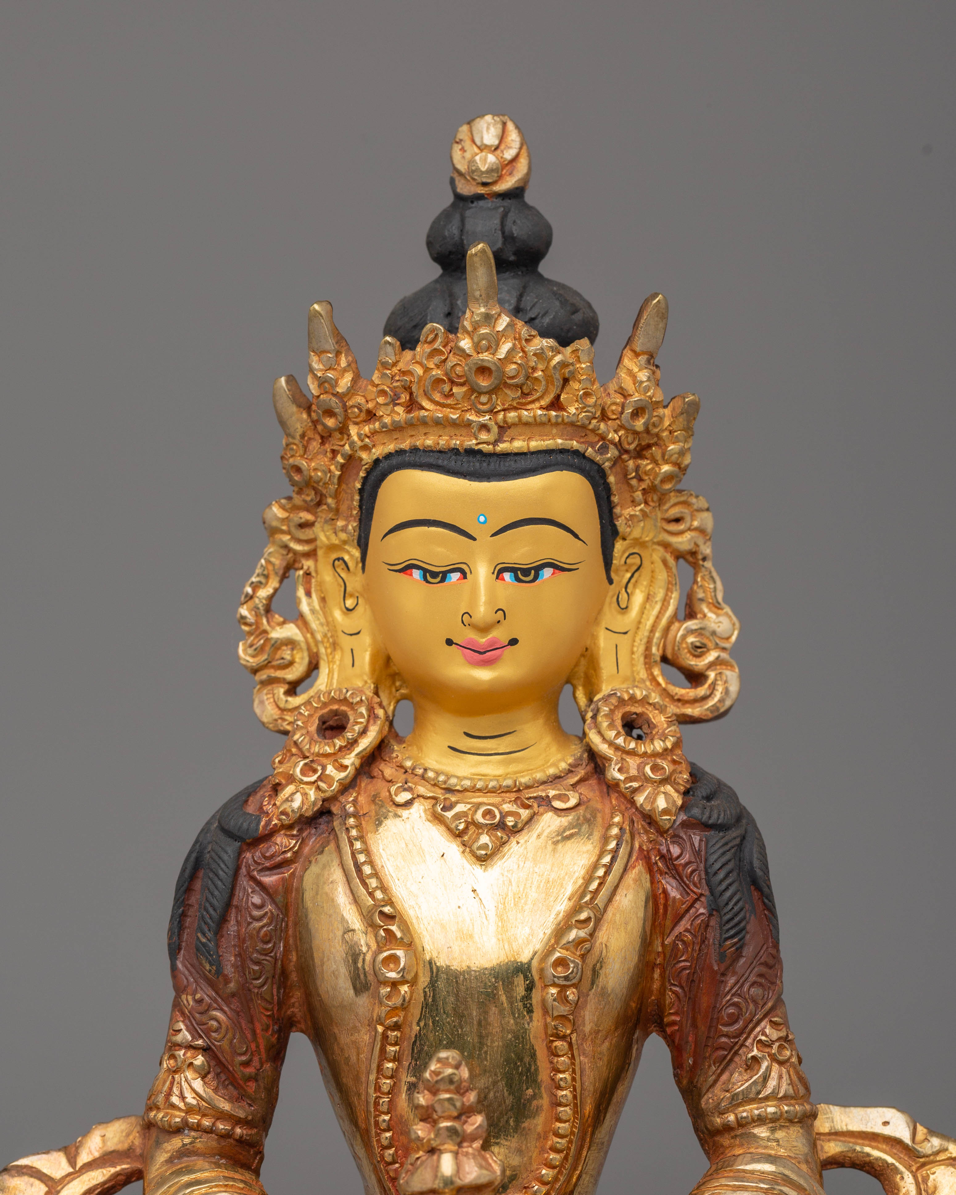 Amitayus Handmade Golden Statue | Tibetan Buddha of Infinite Life