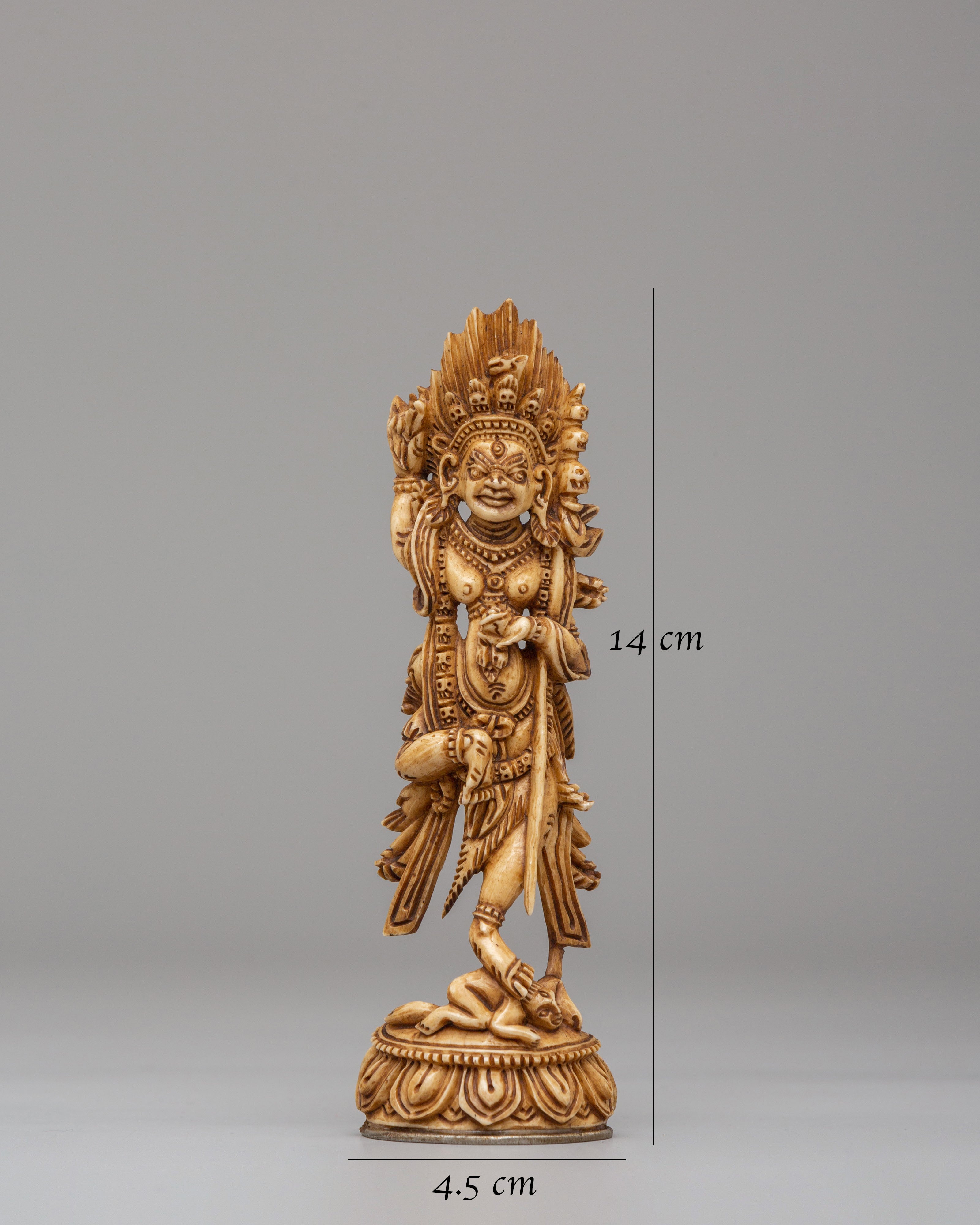 Dorje Phagmo Bone Sculpture | Yak Bone Vajrayana Deity Decor