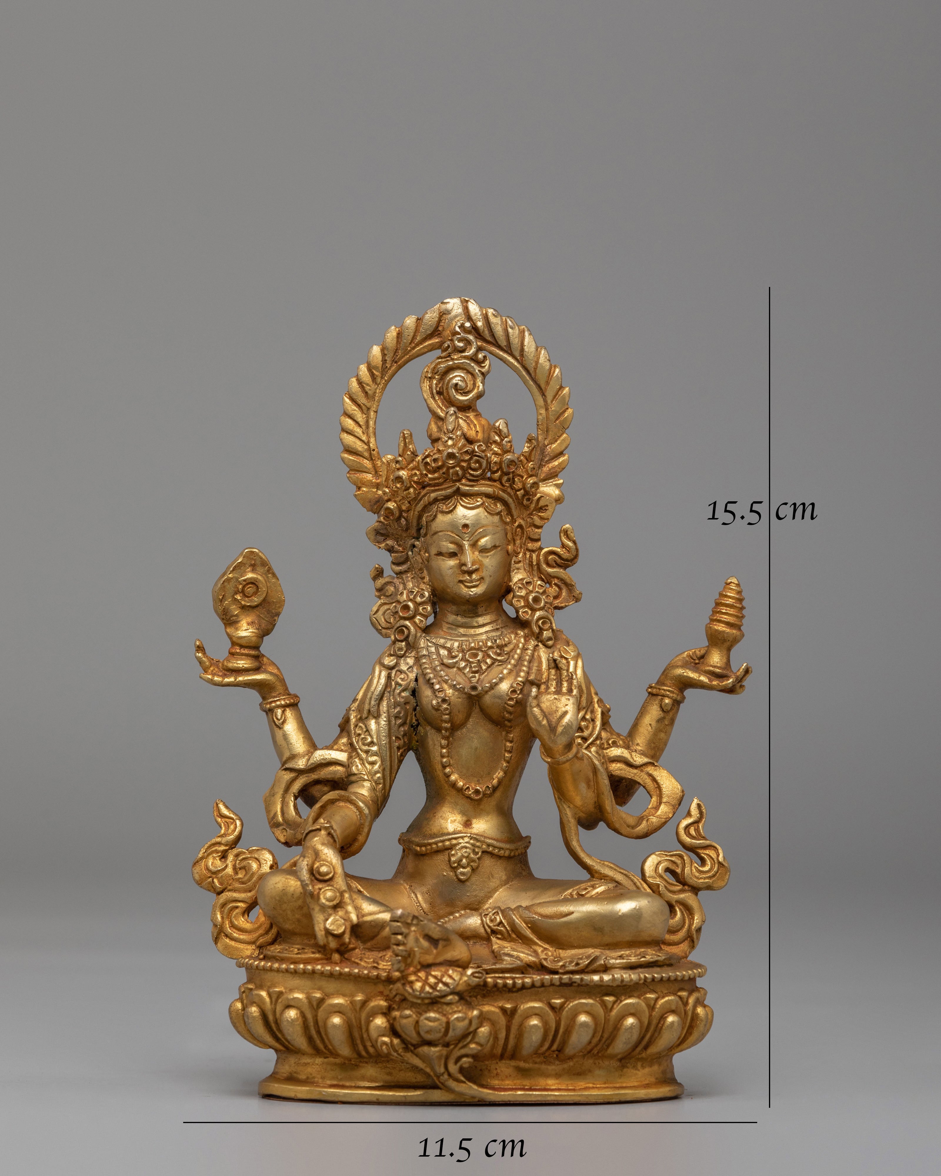 Wealth Goddess Laxmi Statue | Handcrafted Gold Plated Copper Deity