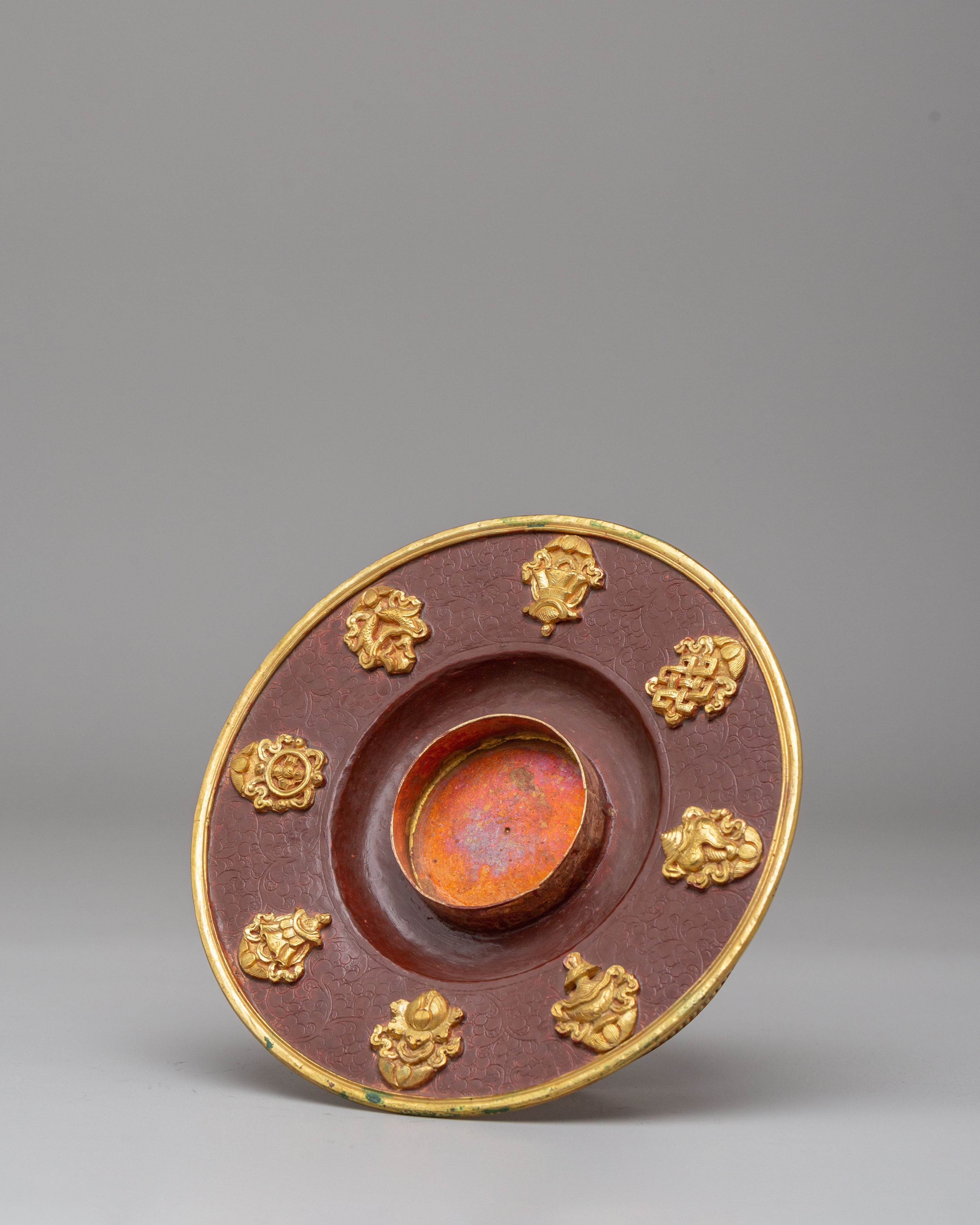 Traditional Tibetan Ritual Torma | Electro Gold Plated Copper Torma