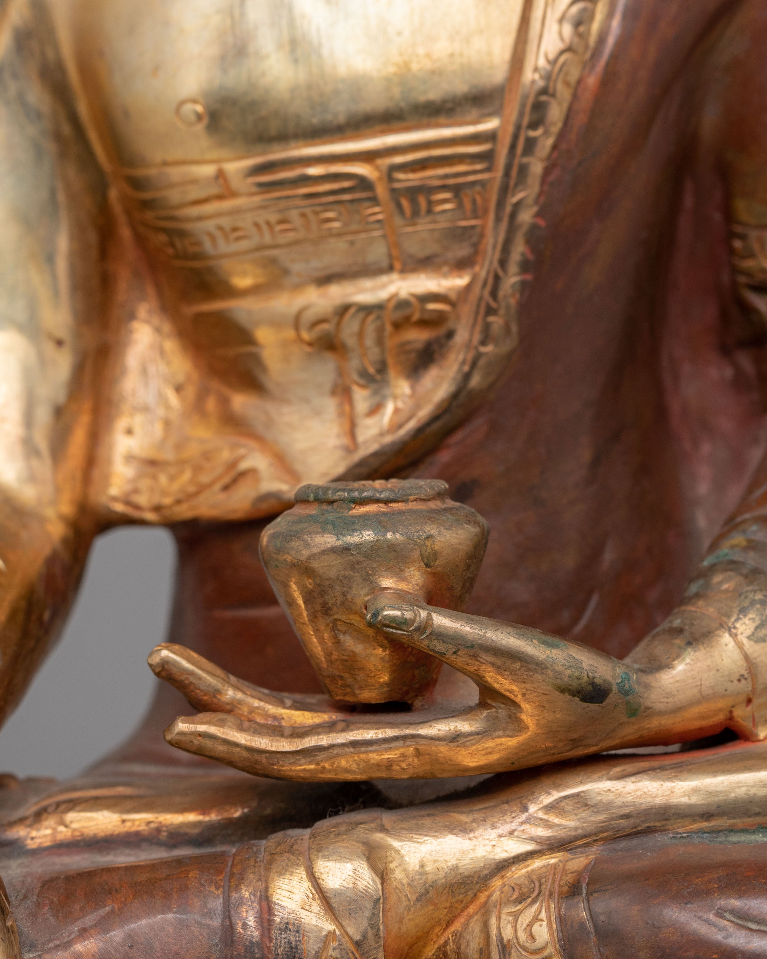 24K Gold Plated Shakyamuni Buddha Statue | Himalayan Buddhist Art