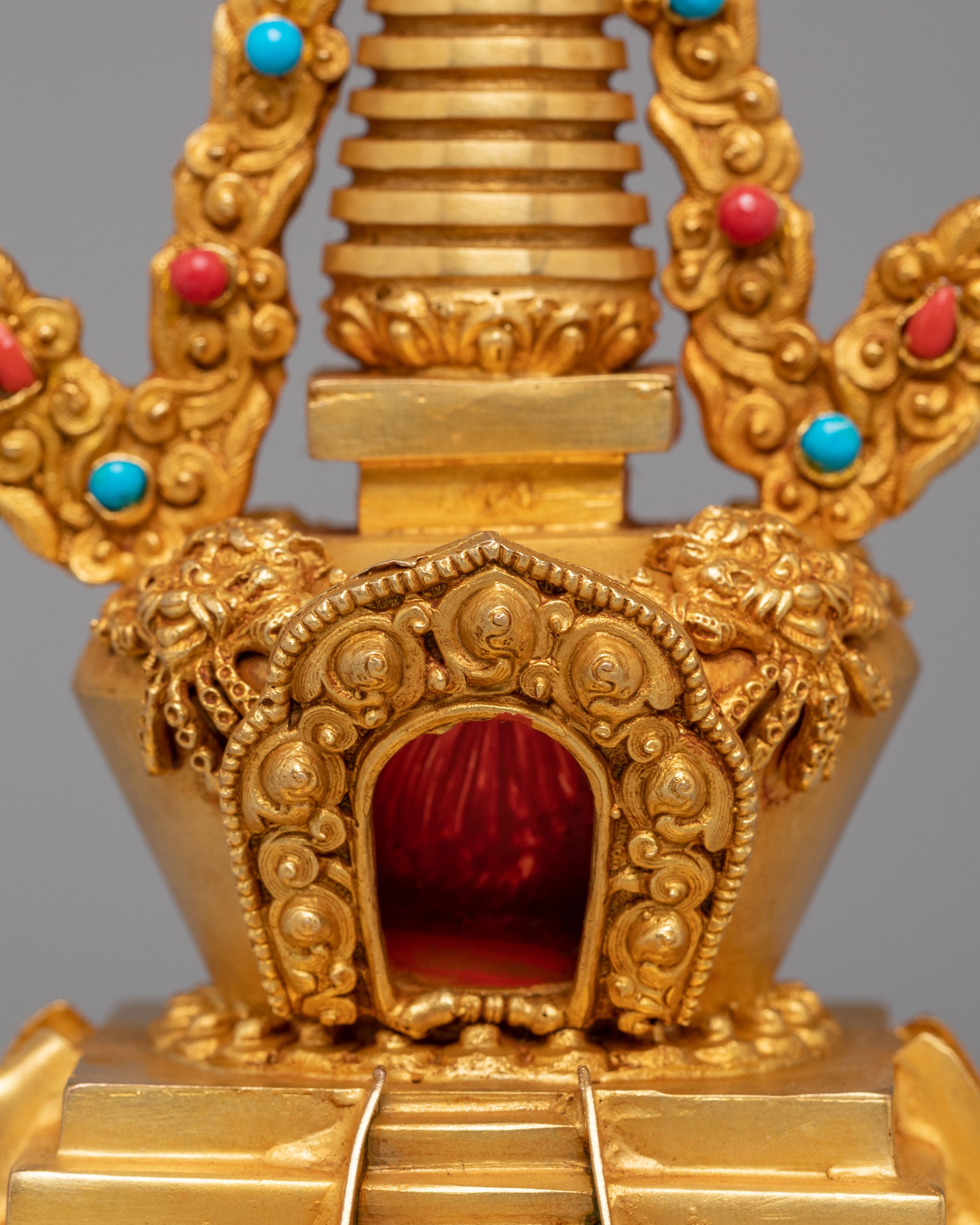 Buddhist Stupa Descent from Heaven | Sacred Sculpture for Meditation