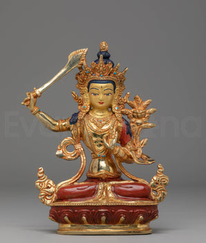 Handmade Bodhisattva Manjushri Sculpture