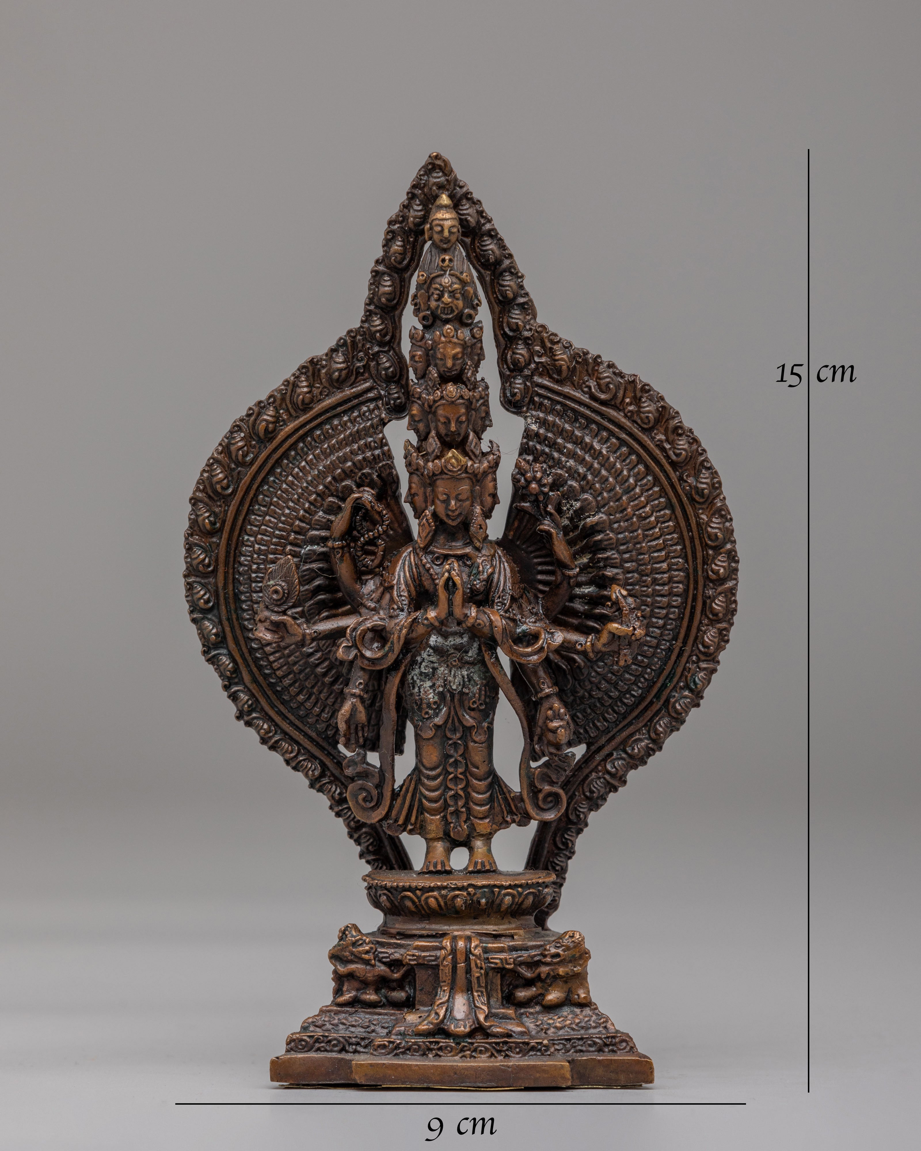 Handmade 1000-Armed Chenrezig Statue | Tibetan Avalokiteshvara Bodhisattva Sculpture