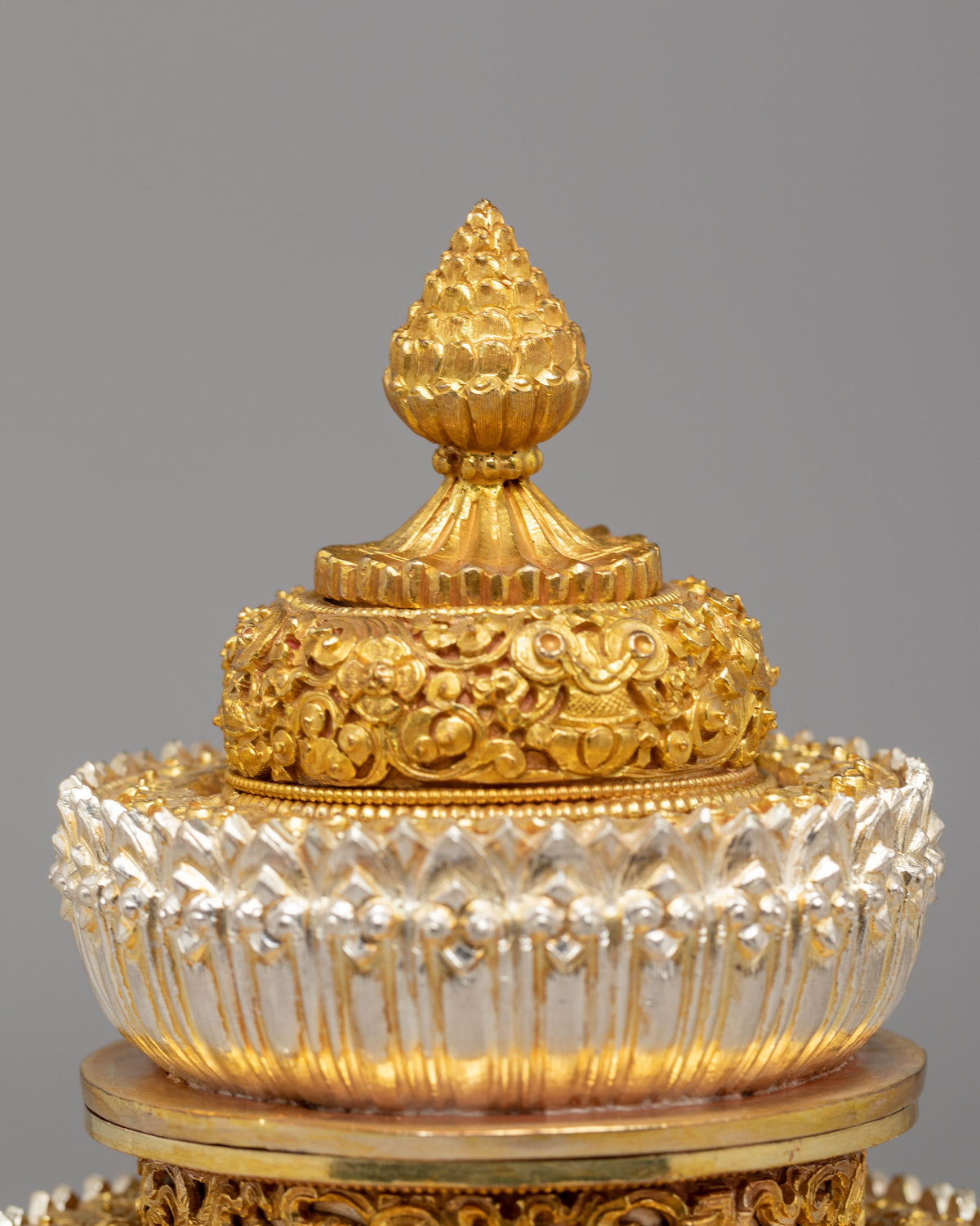 Ceremonial Buddhist Rice Pot | Sacred Altar Offering Vessel