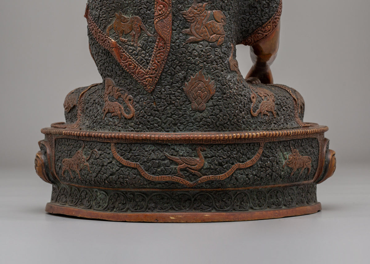Namo Altar Shakyamuni Buddha Statue | Oxidized Copper Buddhist Sculpture
