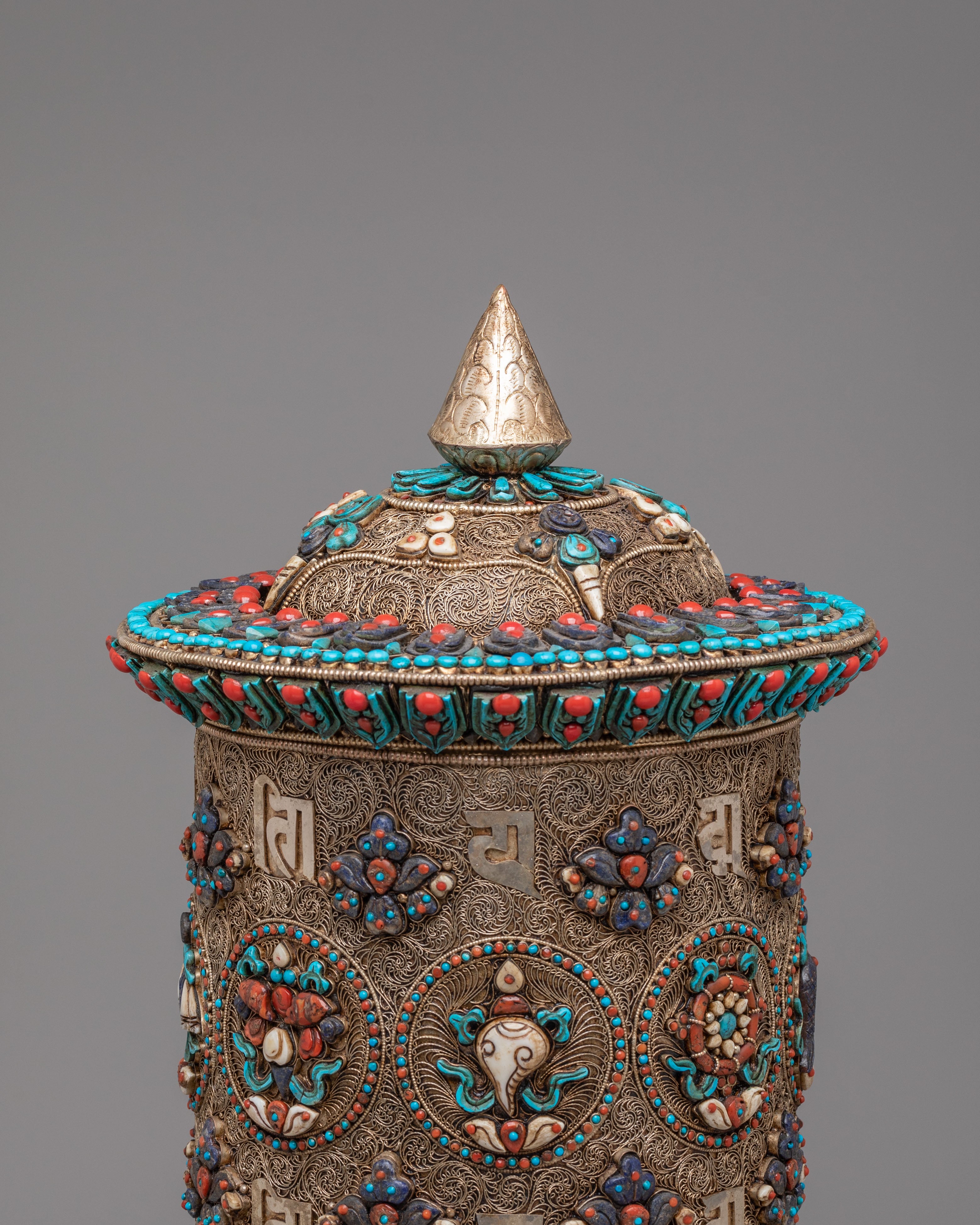 Handcrafted Mantra Prayer Wheel | Tibetan Dharma Decor
