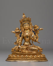 Seven-Eyed White Tara Deity Statue 