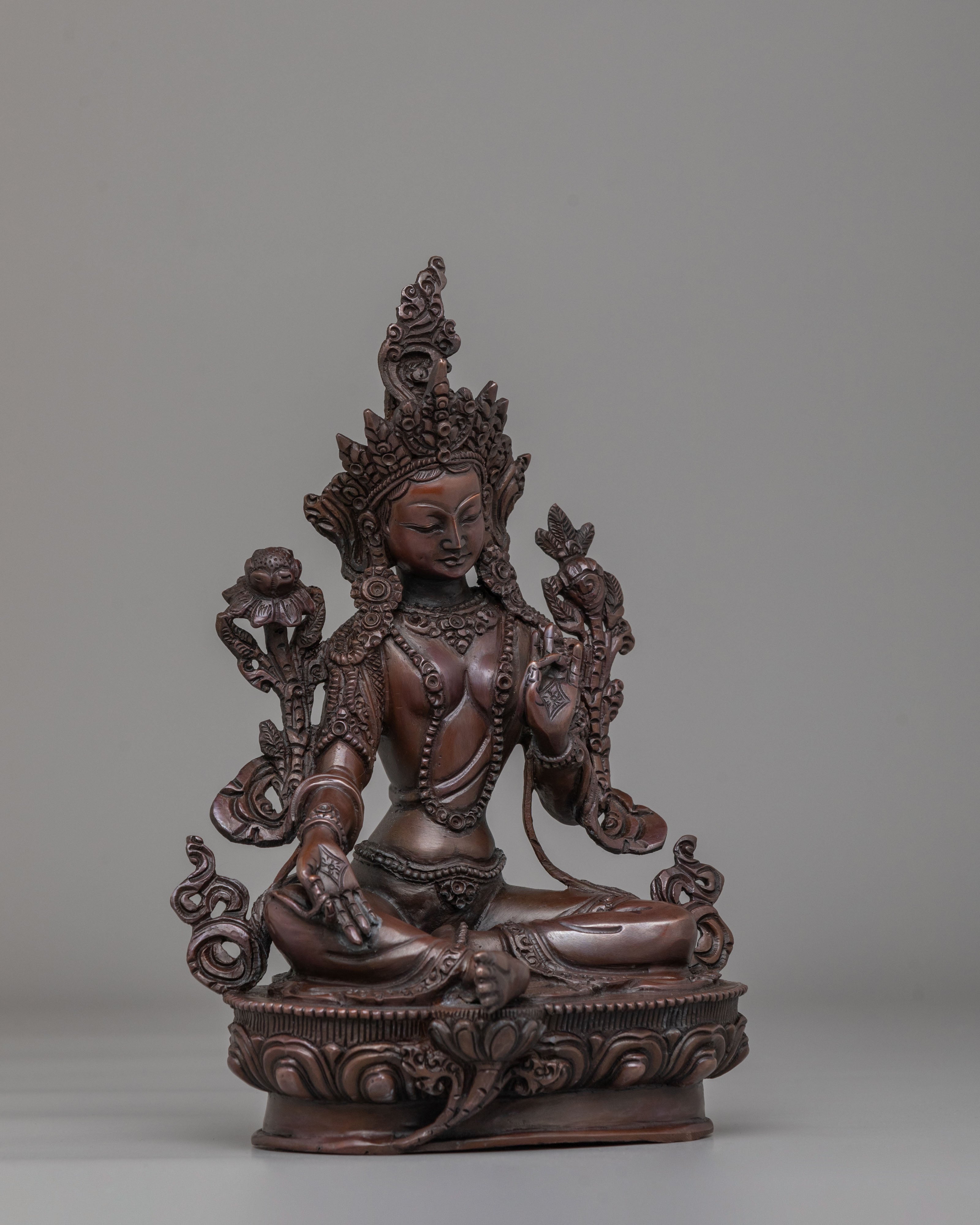 Sacred Green Tara Altar Statue | Compassionate Goddess Figurine