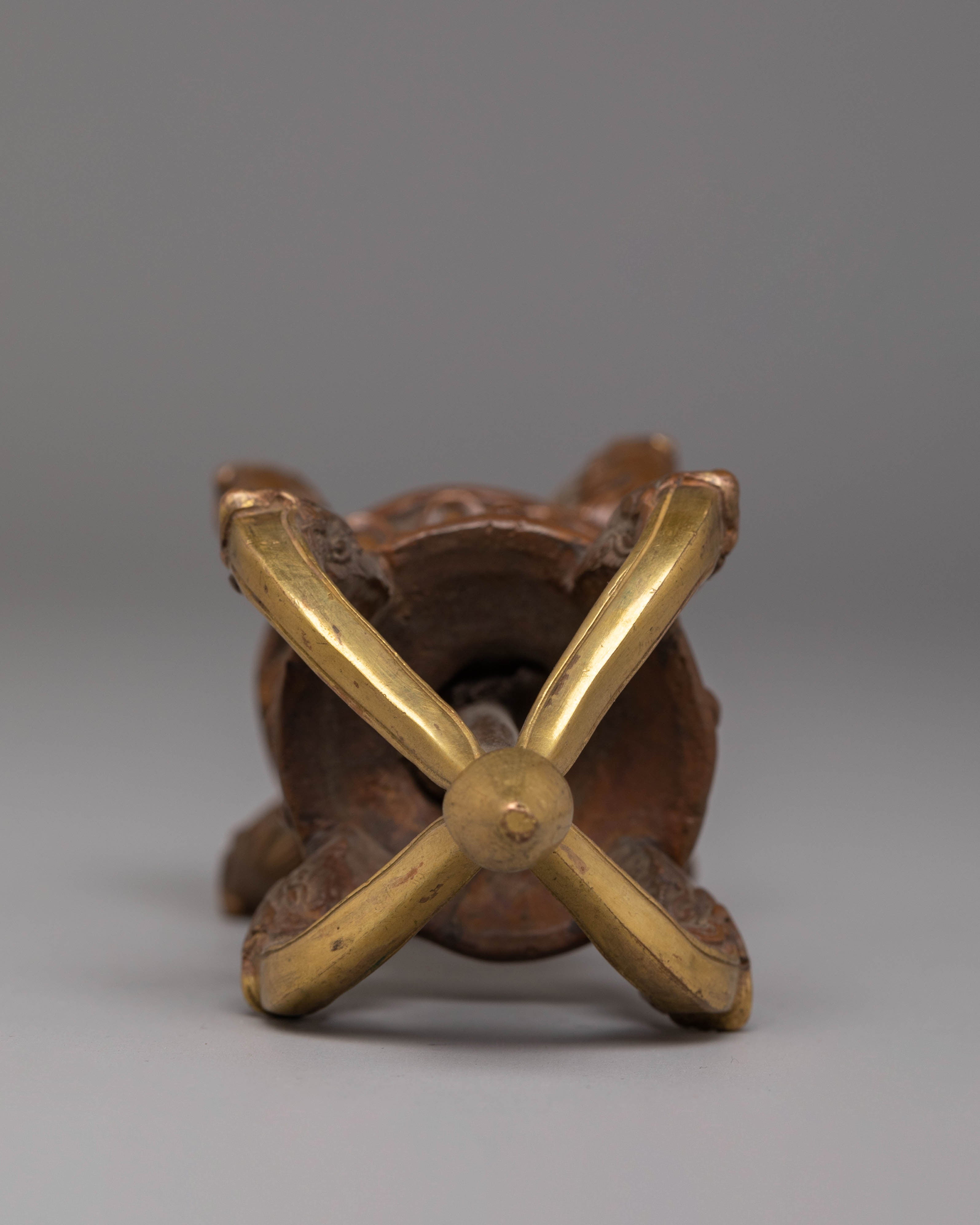 Fire Gold Vajra for Ritual Use | Tibetan Buddhist Ritual Tool for Altar