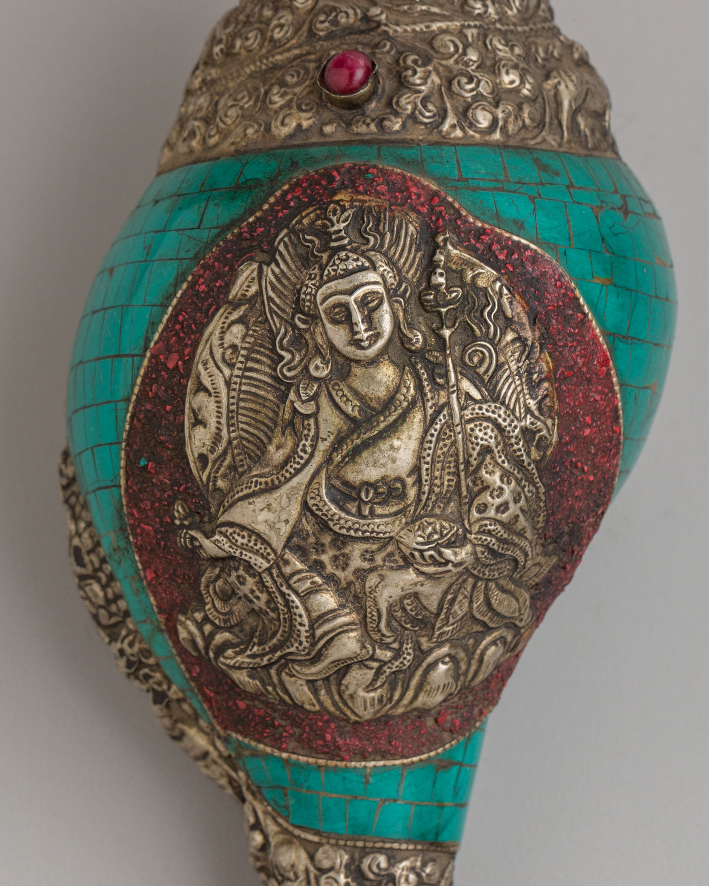 Handmade Guru Rinpoche Conch | Sacred Conch Shell