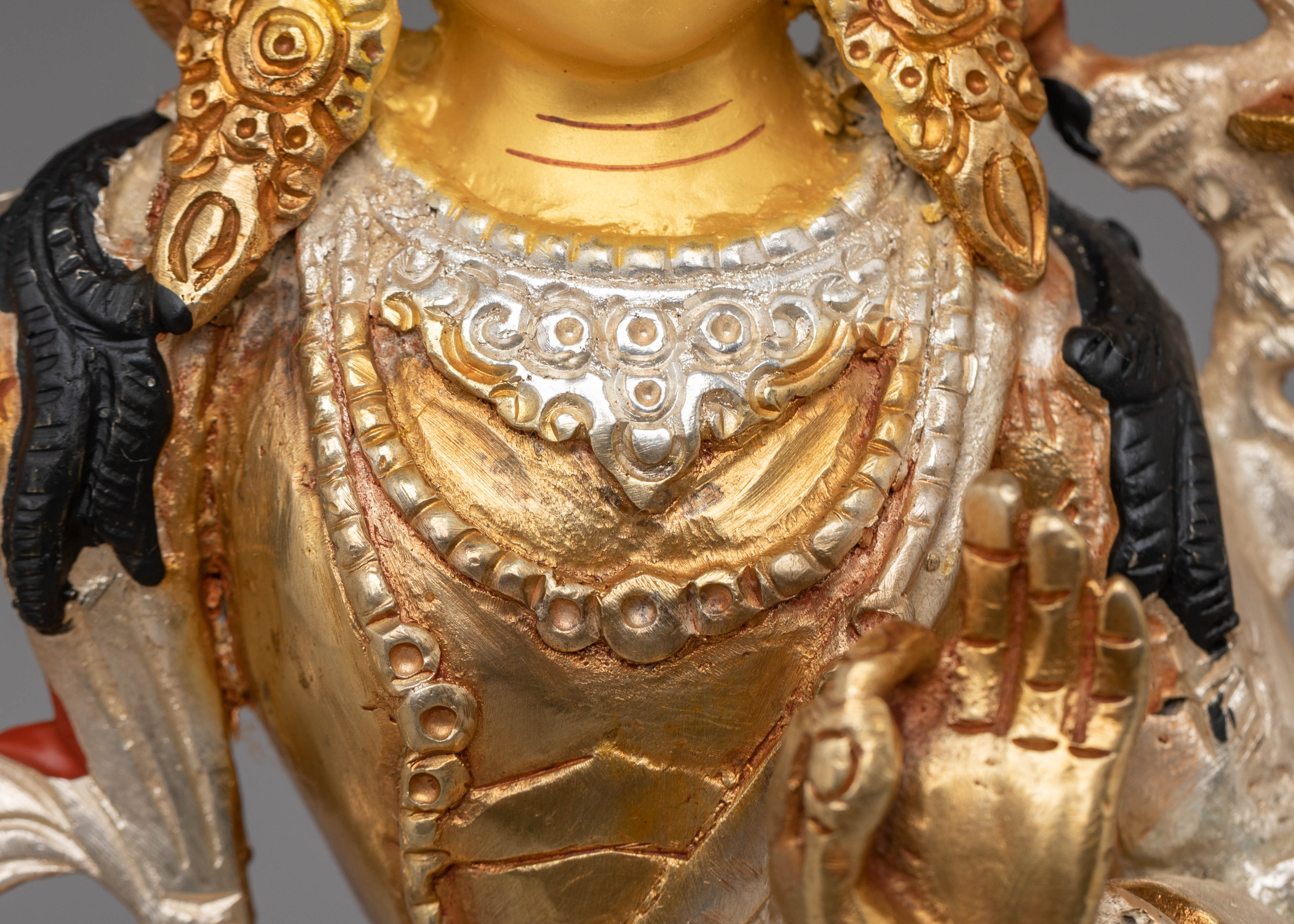 Statue of Manjushri Bodhisattva | Gold Plated Copper for Wisdom and Enlightenment