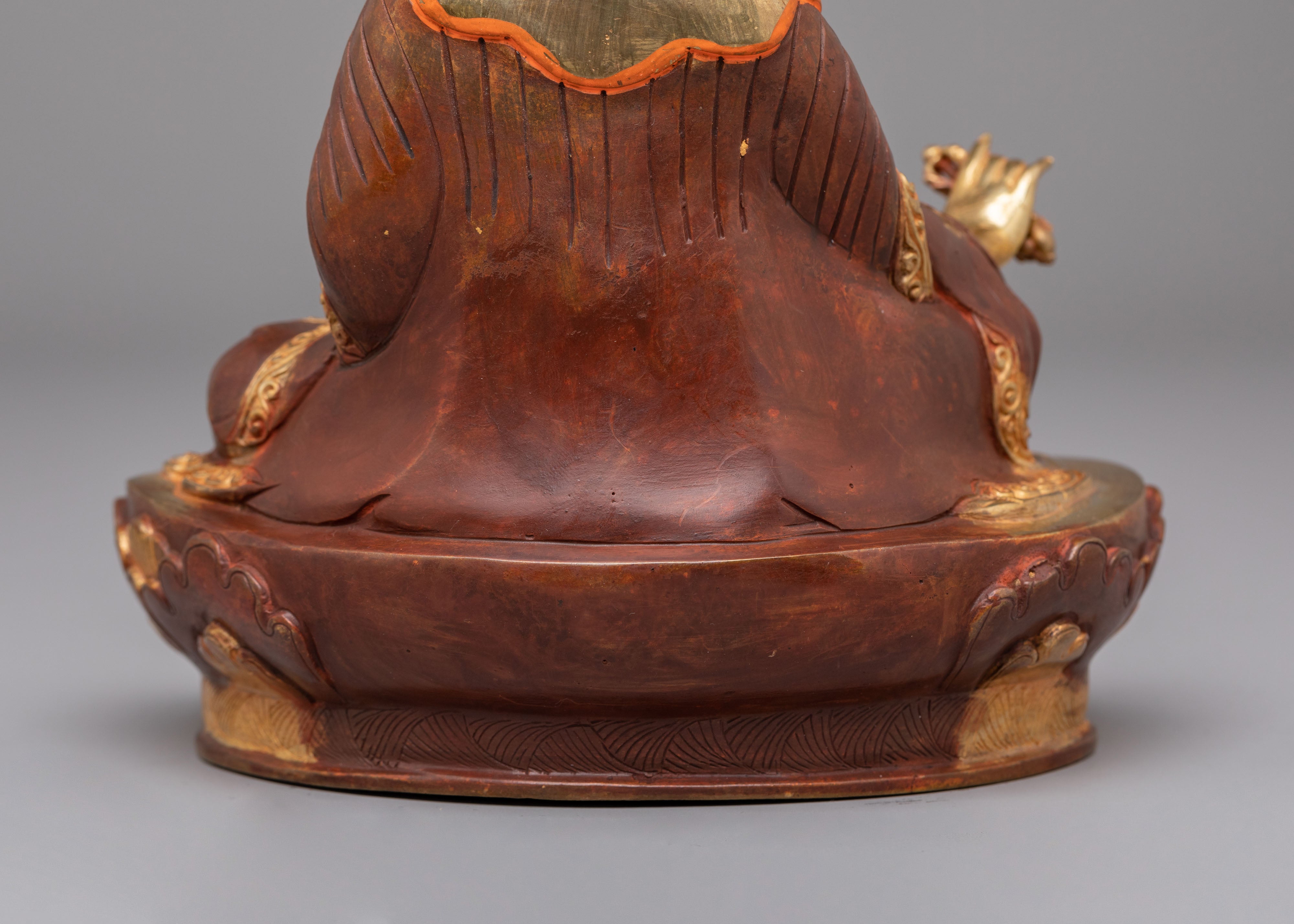 Guru Rinpoche Altar Statue | 24K Gold Plated Padmasambhava Statue