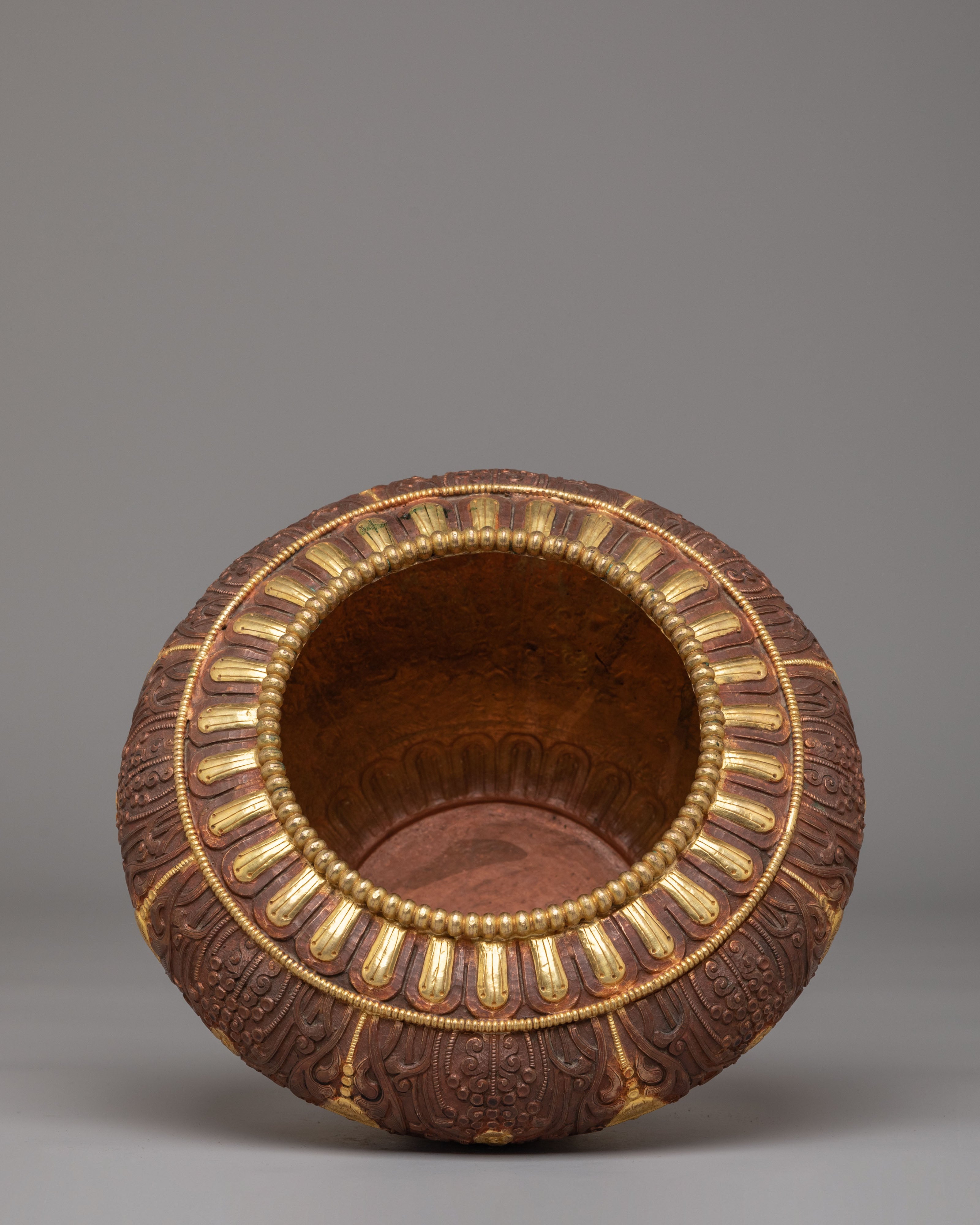 Sacred Buddhist Golpa Offering Bowl | Handcrafted Tibetan Ritual Vessel for Spiritual Practice