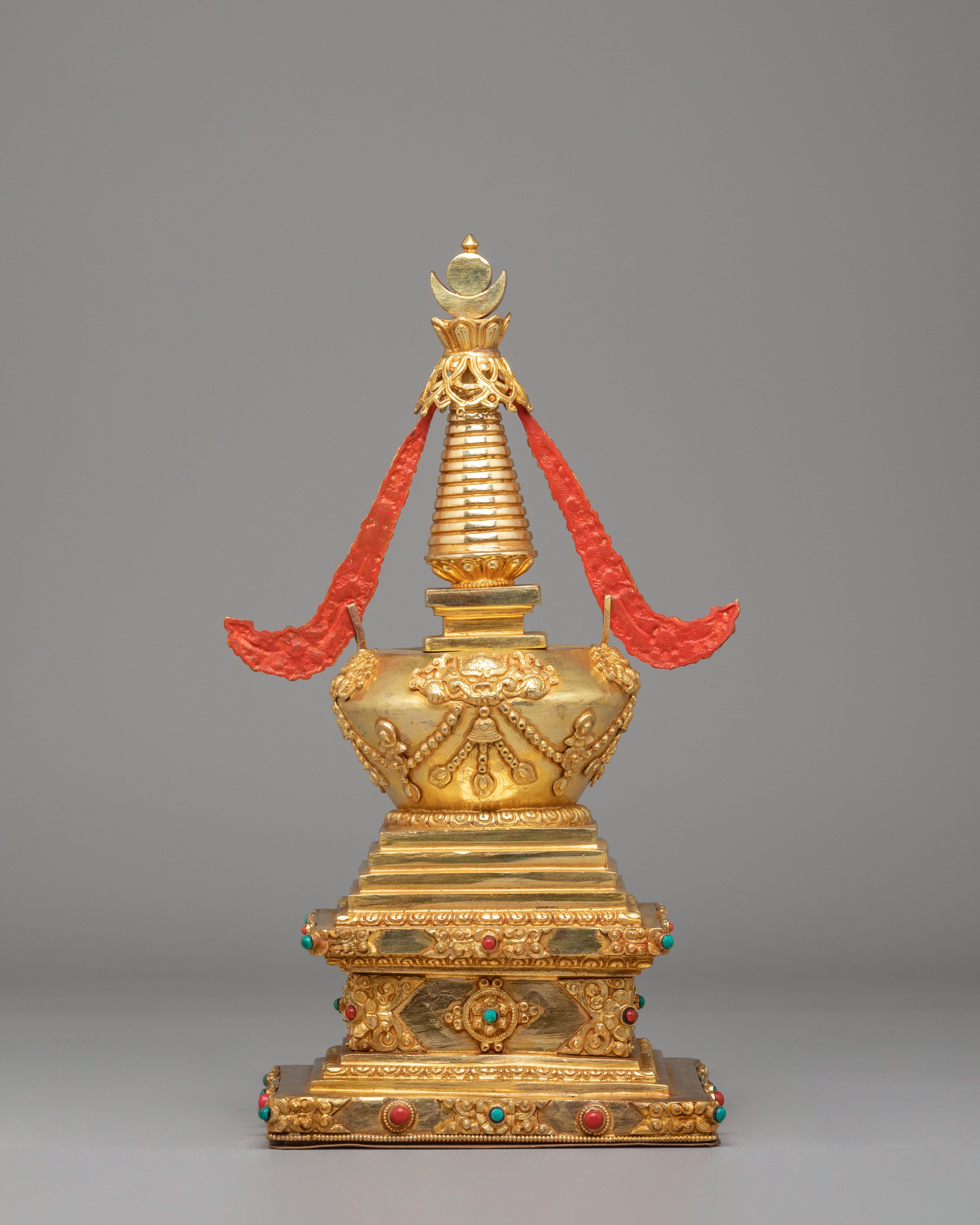 Traditional Altar Enlightenment Stupa | Handmade Tibetan Ritual Stupa