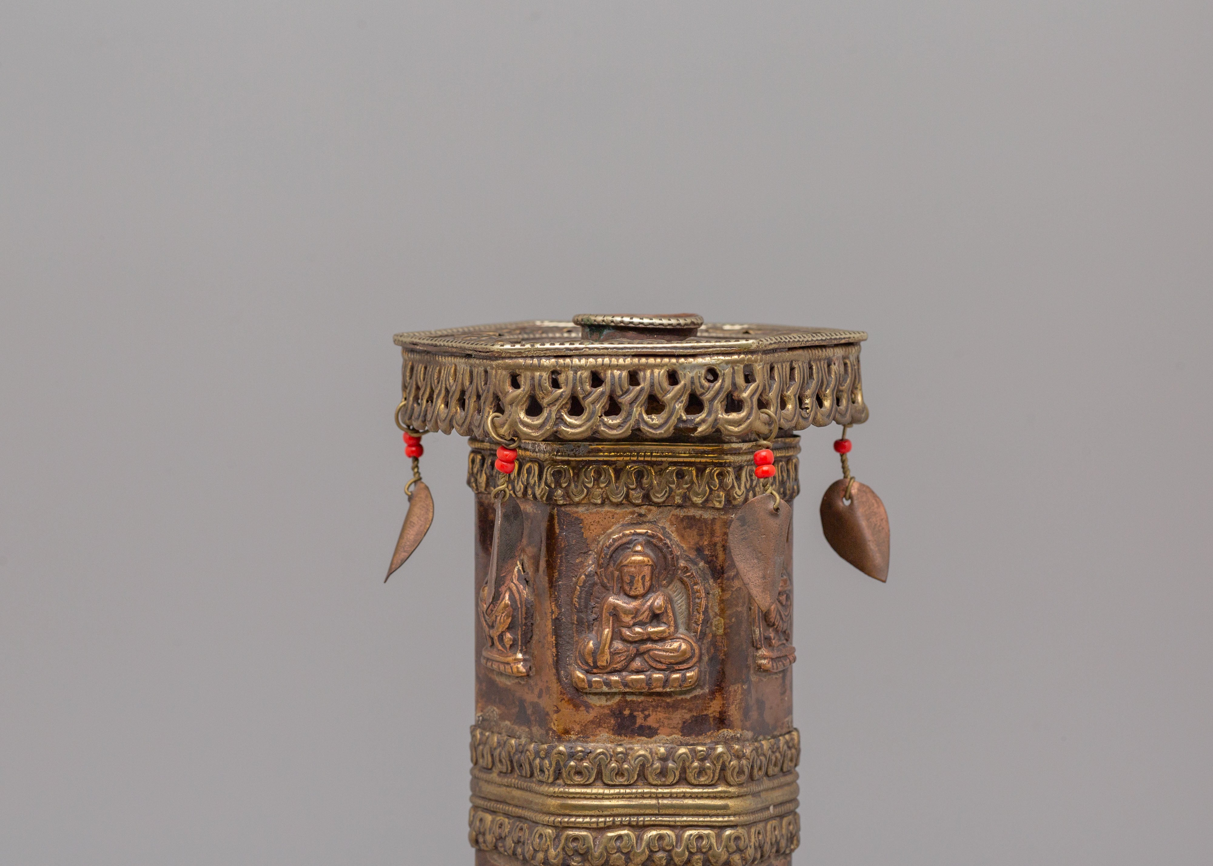 Sacred Buddhist Relief Incense Burner | Traditional Tibetan Ritual Burner