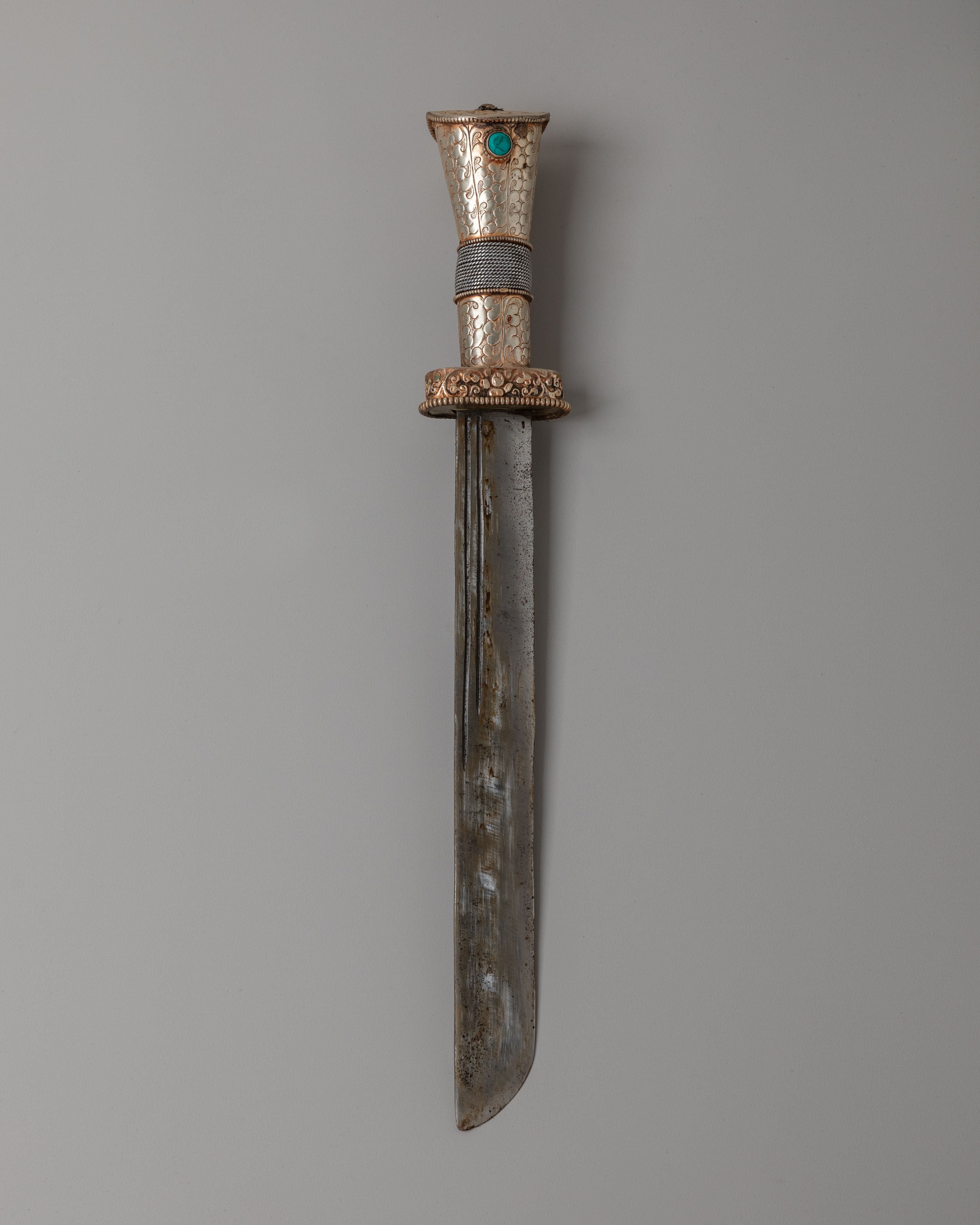 Traditional Ceremonial Knife | Silver Plated Ritual Blade for Decor